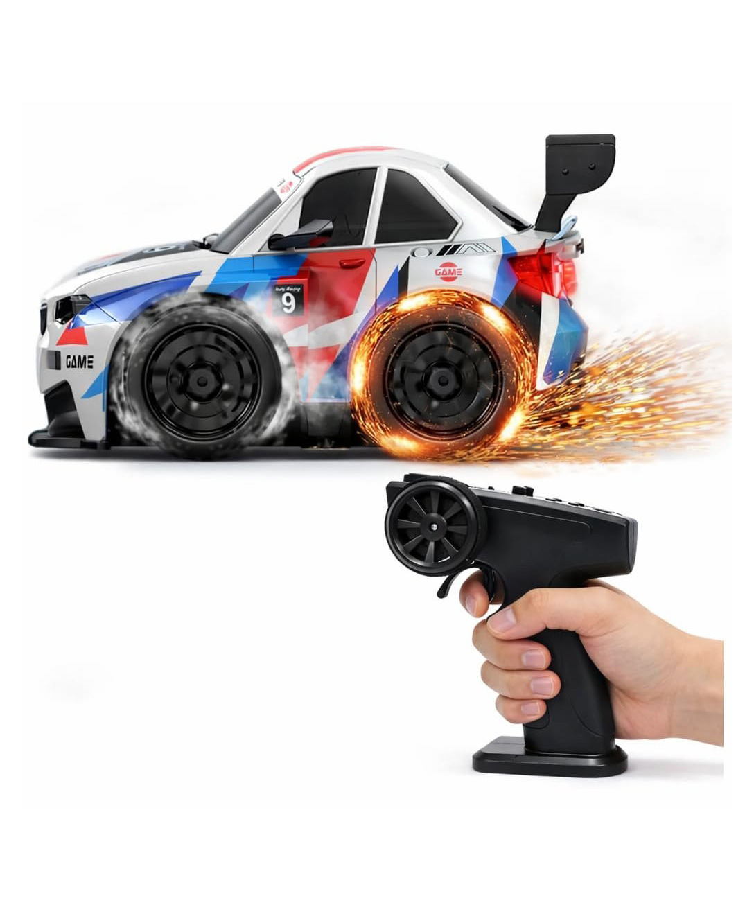 Elecart M4 Cool Spark Remote Control Racing Car for Kids & Adults | High-Speed 2.4GHz RC Drift Car with Spark Effect Wheels | Rechargeable Battery Off-Road Toy Car for Indoor Outdoor Racing-picture-19