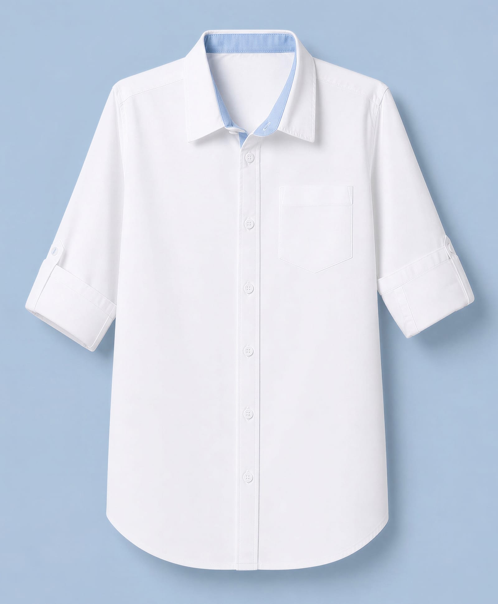 Pine Kids Cotton Woven Solid Shirt with Full Sleeves - White-image-44