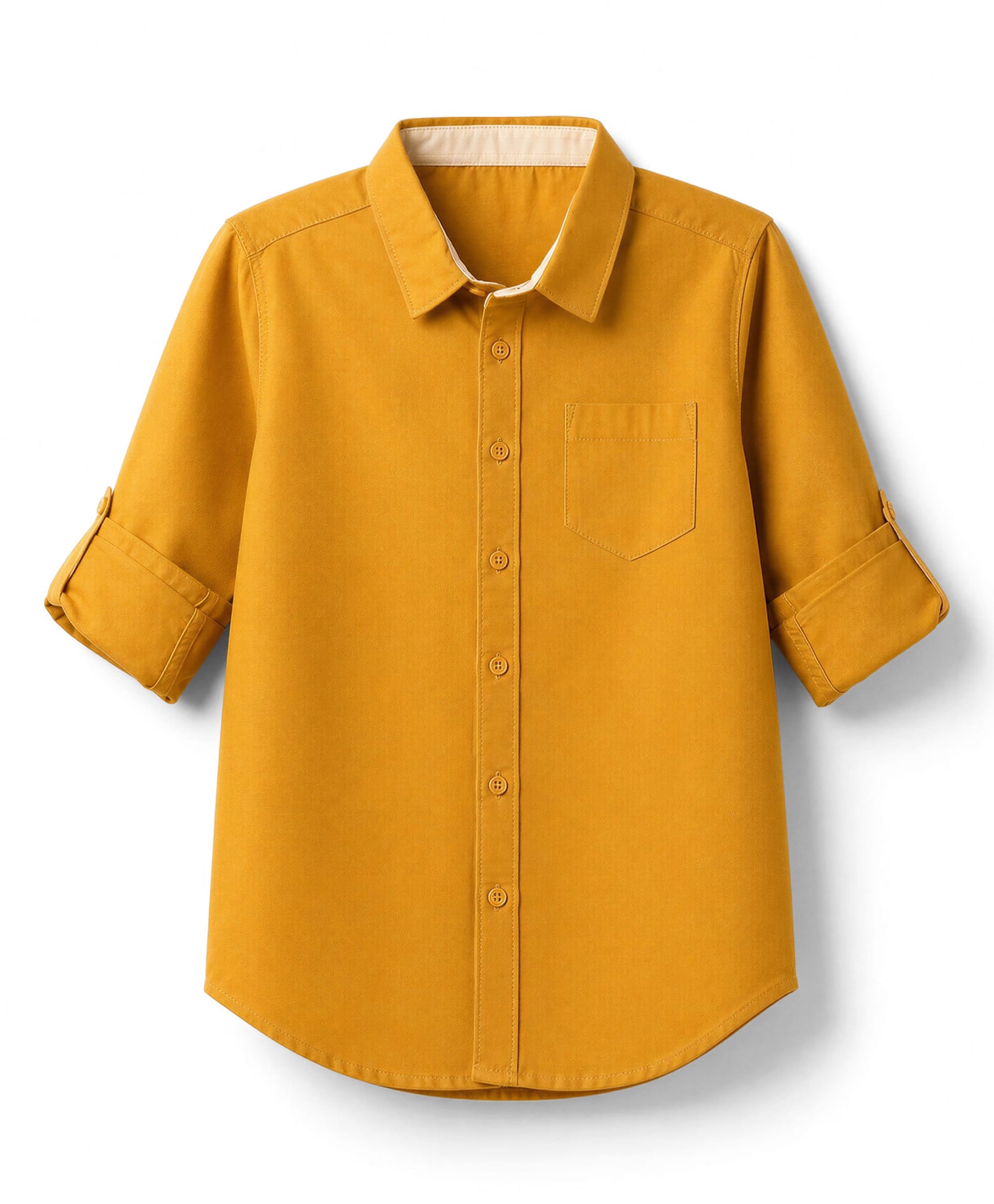 Pine Kids Cotton Woven Solid Shirt with Full Sleeves - Yellow-image-43