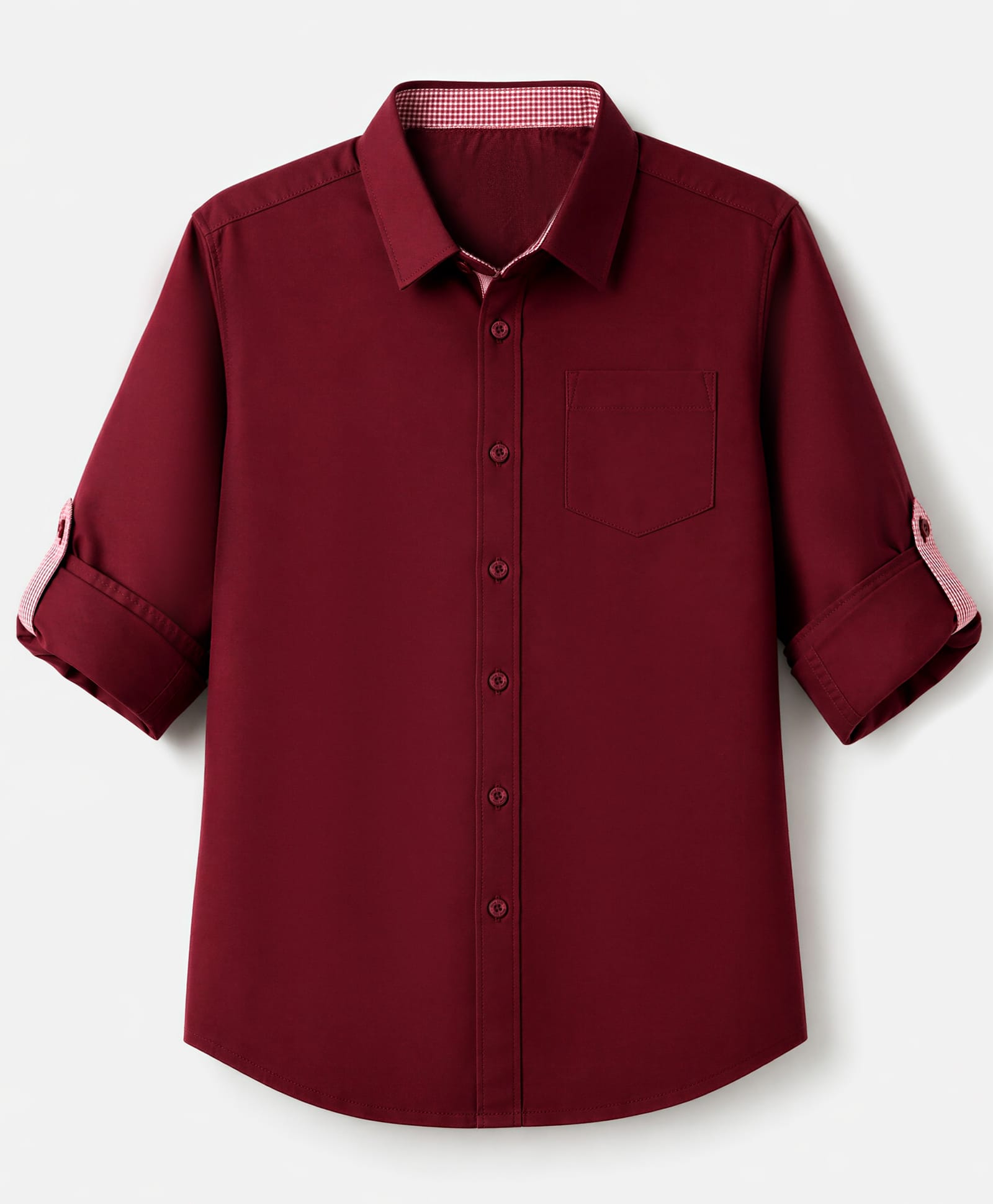 Pine Kids Cotton Woven Solid Shirt with Full Sleeves - Red-image-45
