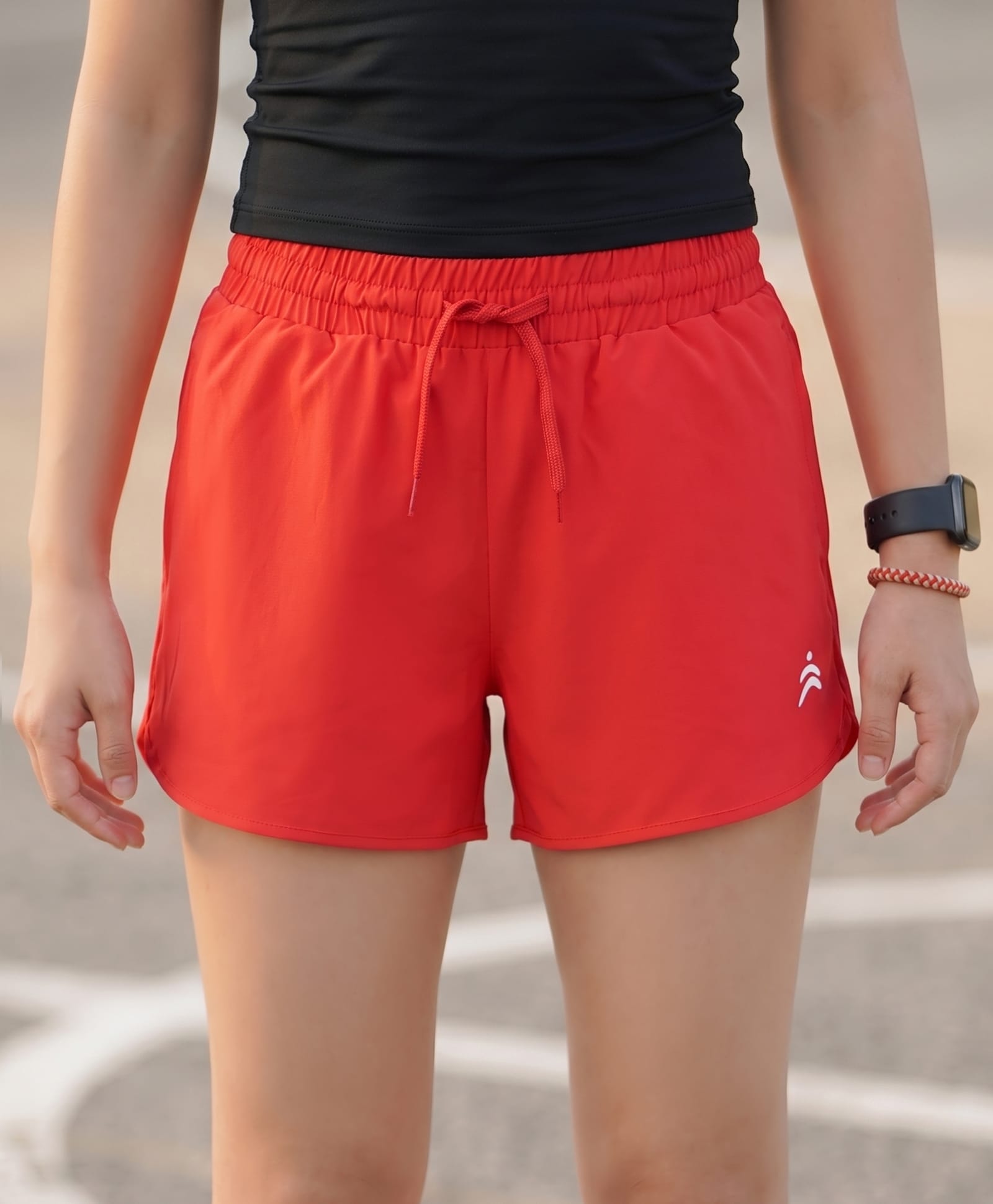 Pine Active Woven Above Knee Length Solid Shorts - Red-picture-35
