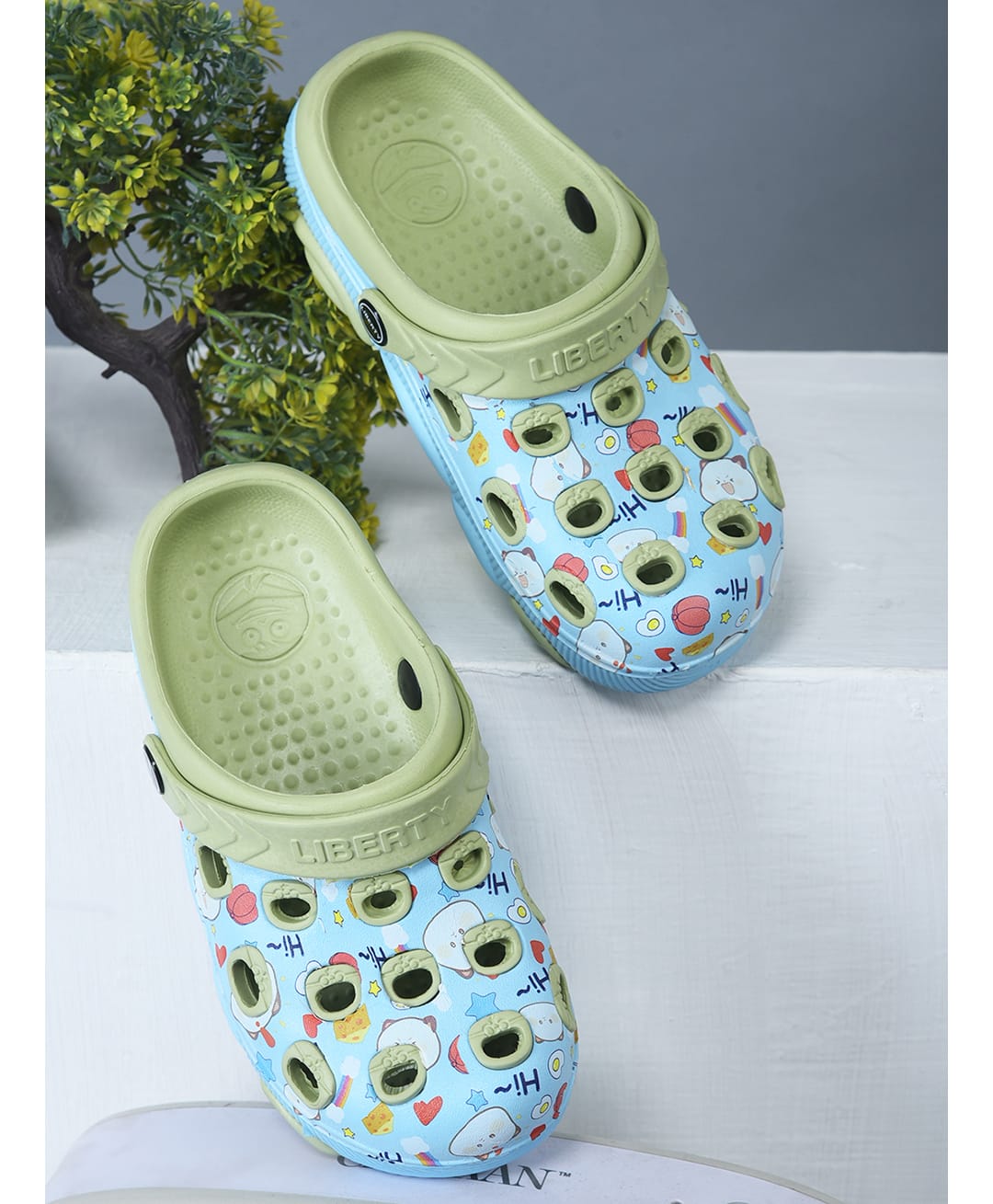 LIBERTY Lucy & Luke Kids Slip On Hearts Printed Clogs - Light Blue-picture-31