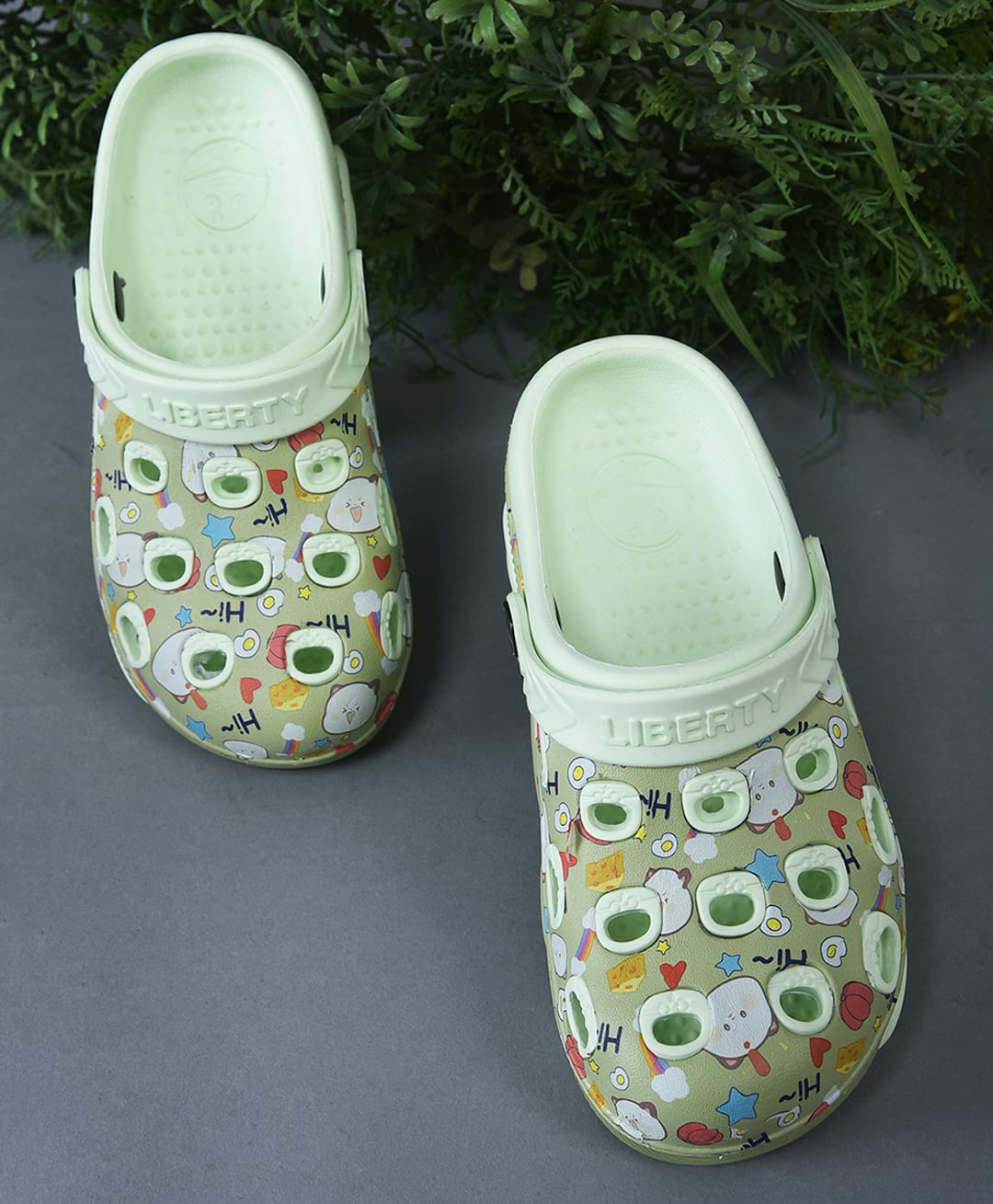 LIBERTY Lucy & Luke Kids Slip On Hearts Printed Clogs - Sea Green-picture-46