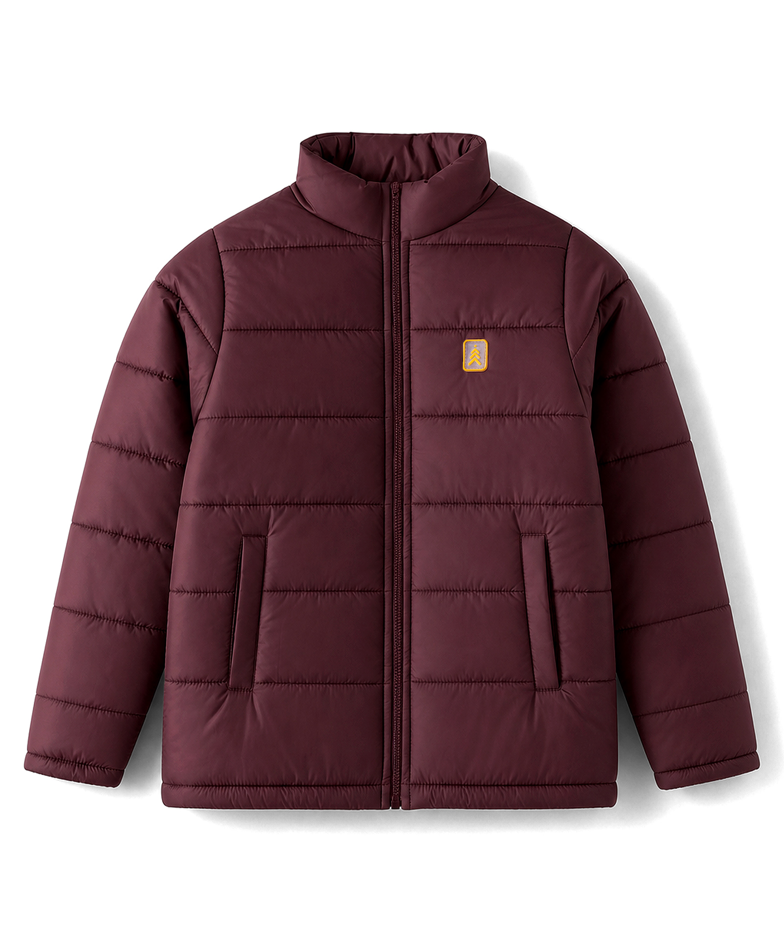 Pine Kids Woven Full Sleeves Solid Colour Padded Jacket - Wine-image-24