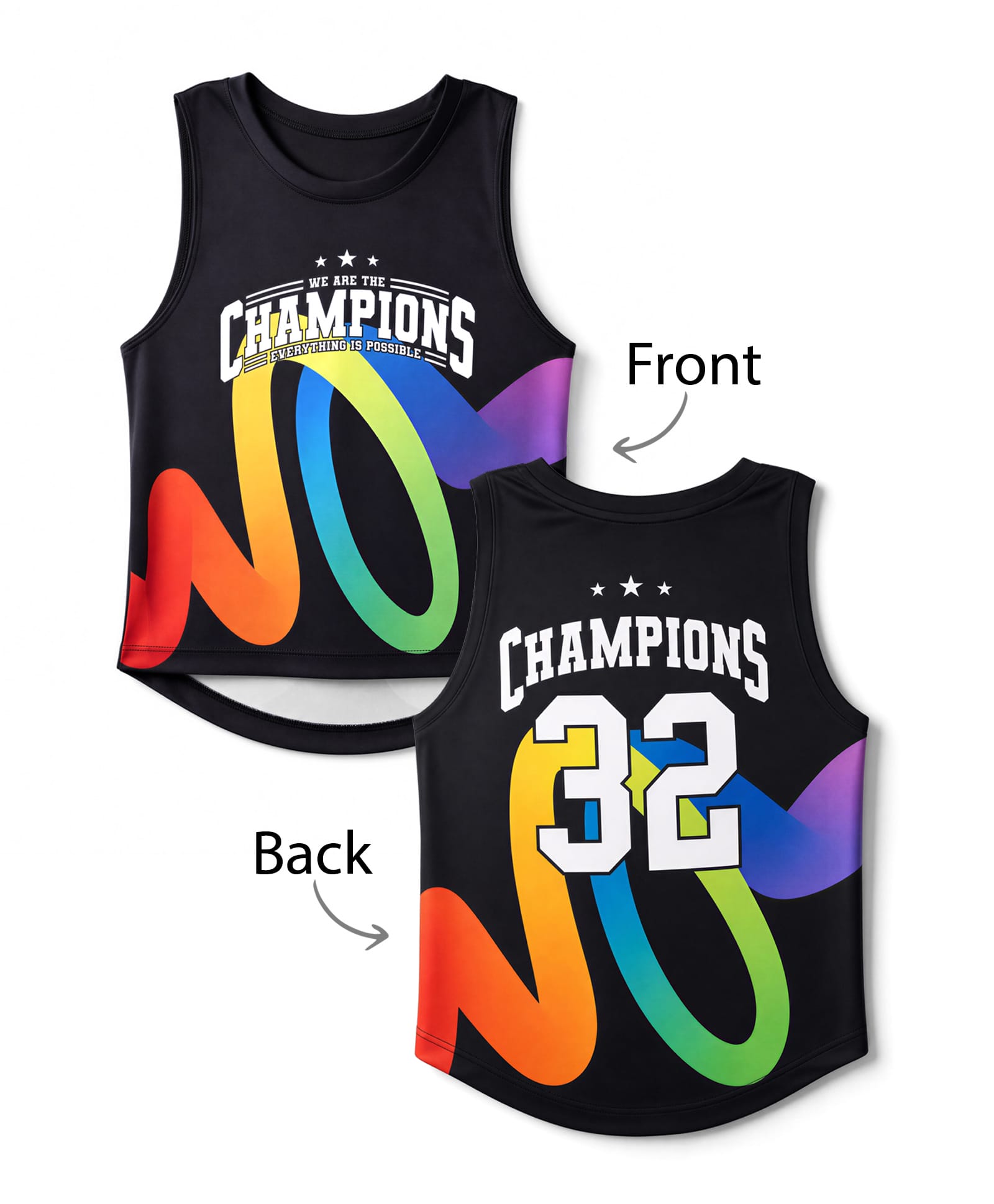 Pine Active Knit Sleeveless Tank T-Shirt With Champions Print - Black-picture-20