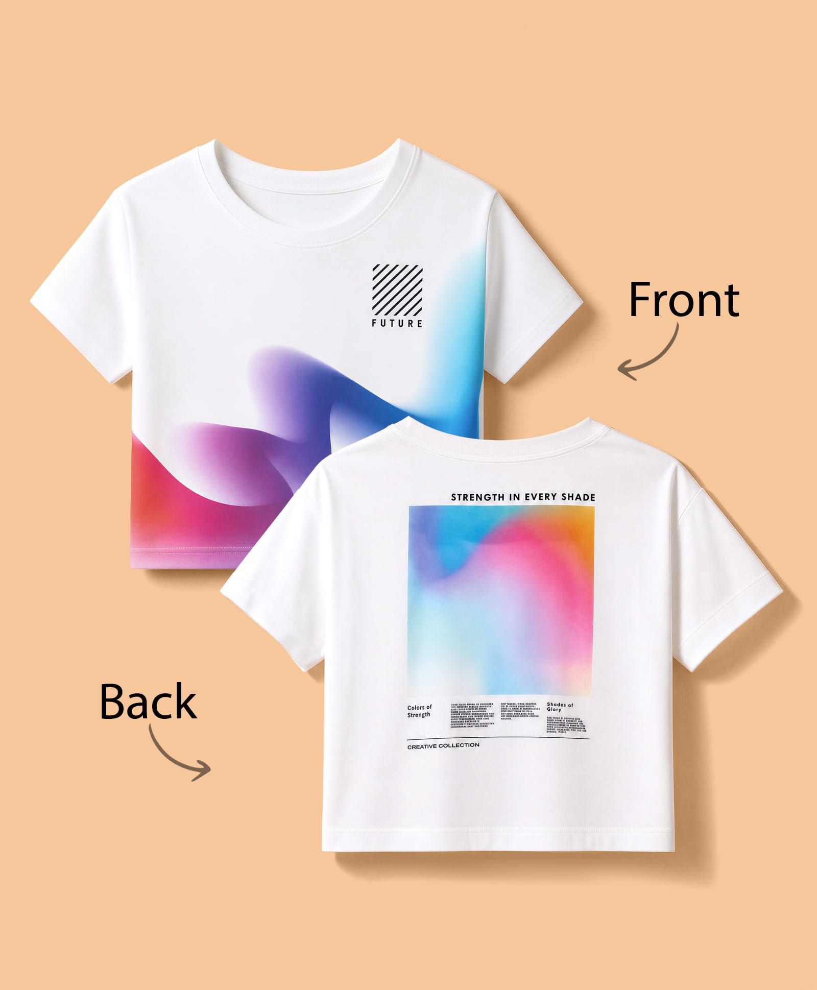 Pine Active Knit Drop Shoulder Half Sleeves Cropped T-Shirt With Text Print In Front & Back - White-picture-12
