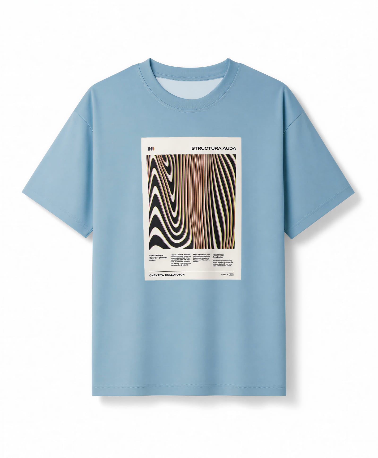Pine Active Knit Drop Shoulder Half Sleeves T-Shirt with Illusion Print - Blue-picture-5
