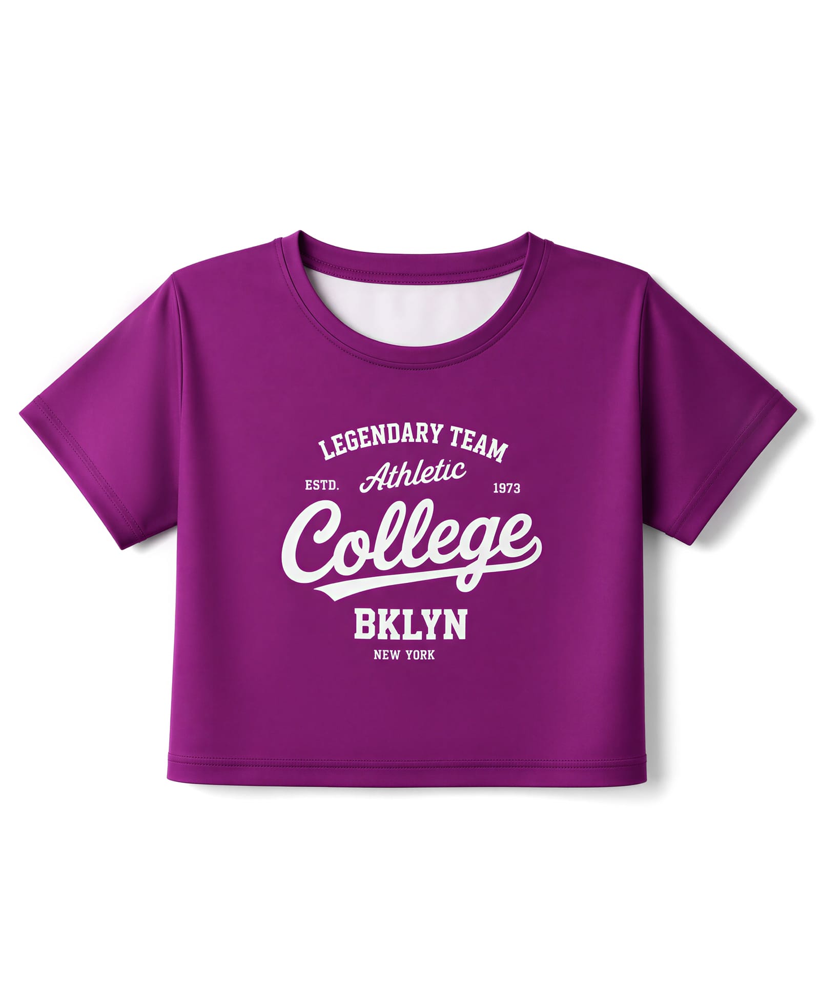 Pine Active Knit Drop Shoulder Half Sleeves Cropped T-Shirt With Text Print - Dark Pink-picture-17