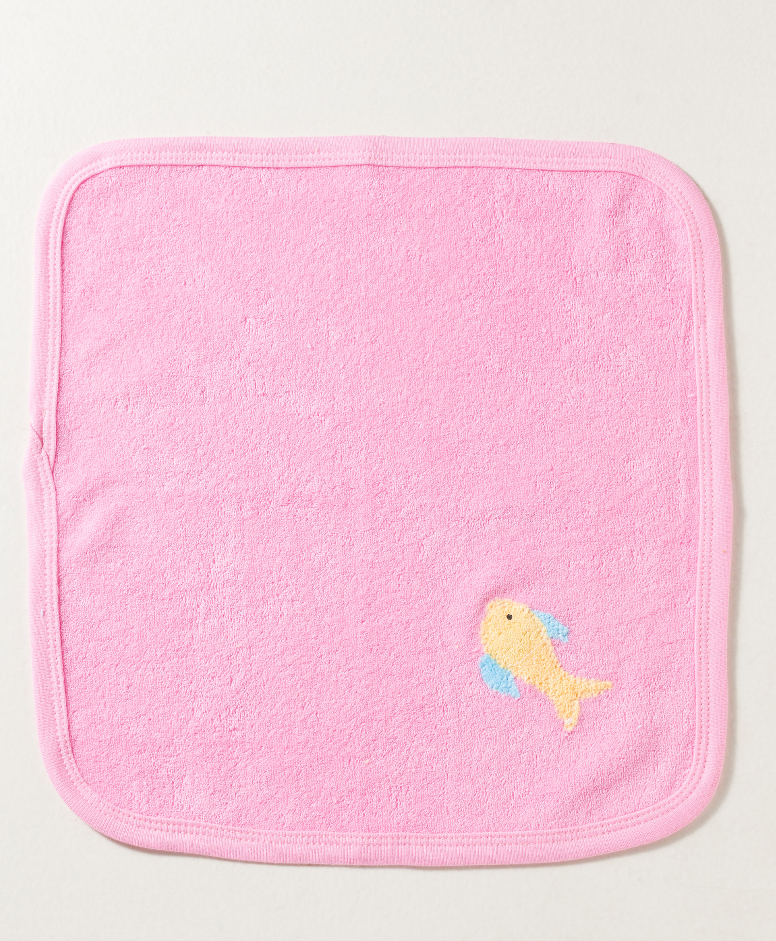 Child World Terry Knit Hand & Face Towel with Fish Print L 30 x B 30 cm - Pink-picture-6