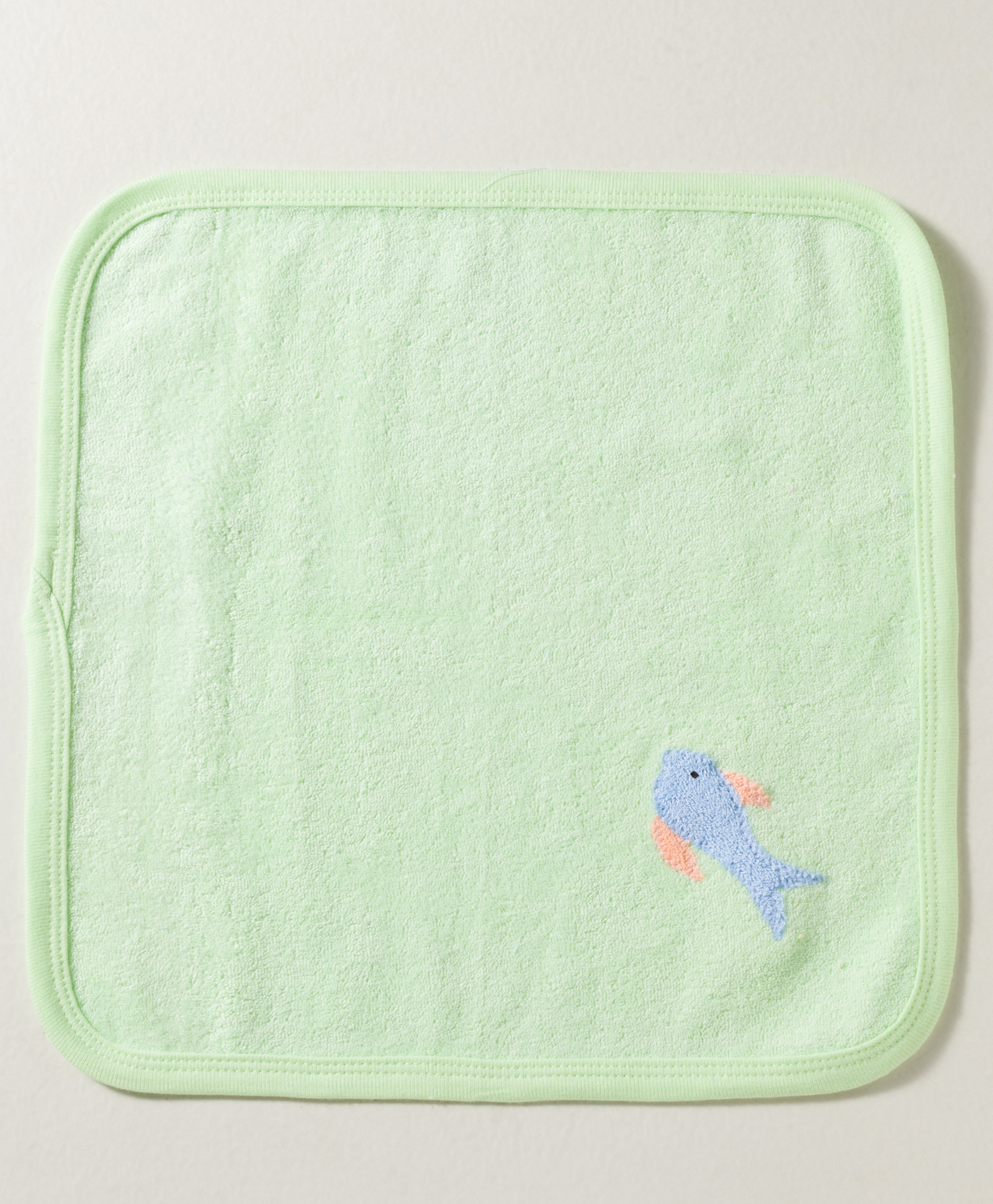Child World Terry Knit Hand & Face Towel with Fish Print L 30 x B 30 cm - Green-picture-16