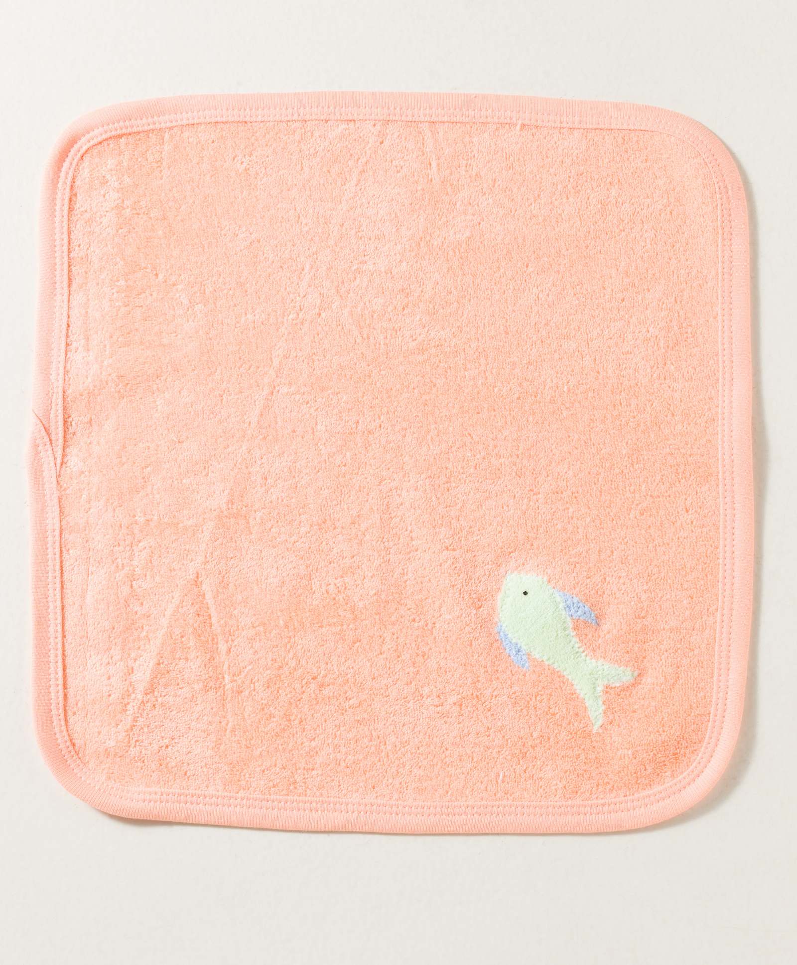 Child World Terry Knit Hand & Face Towel with Fish Print L 30 x B 30 cm - Peach-picture-22