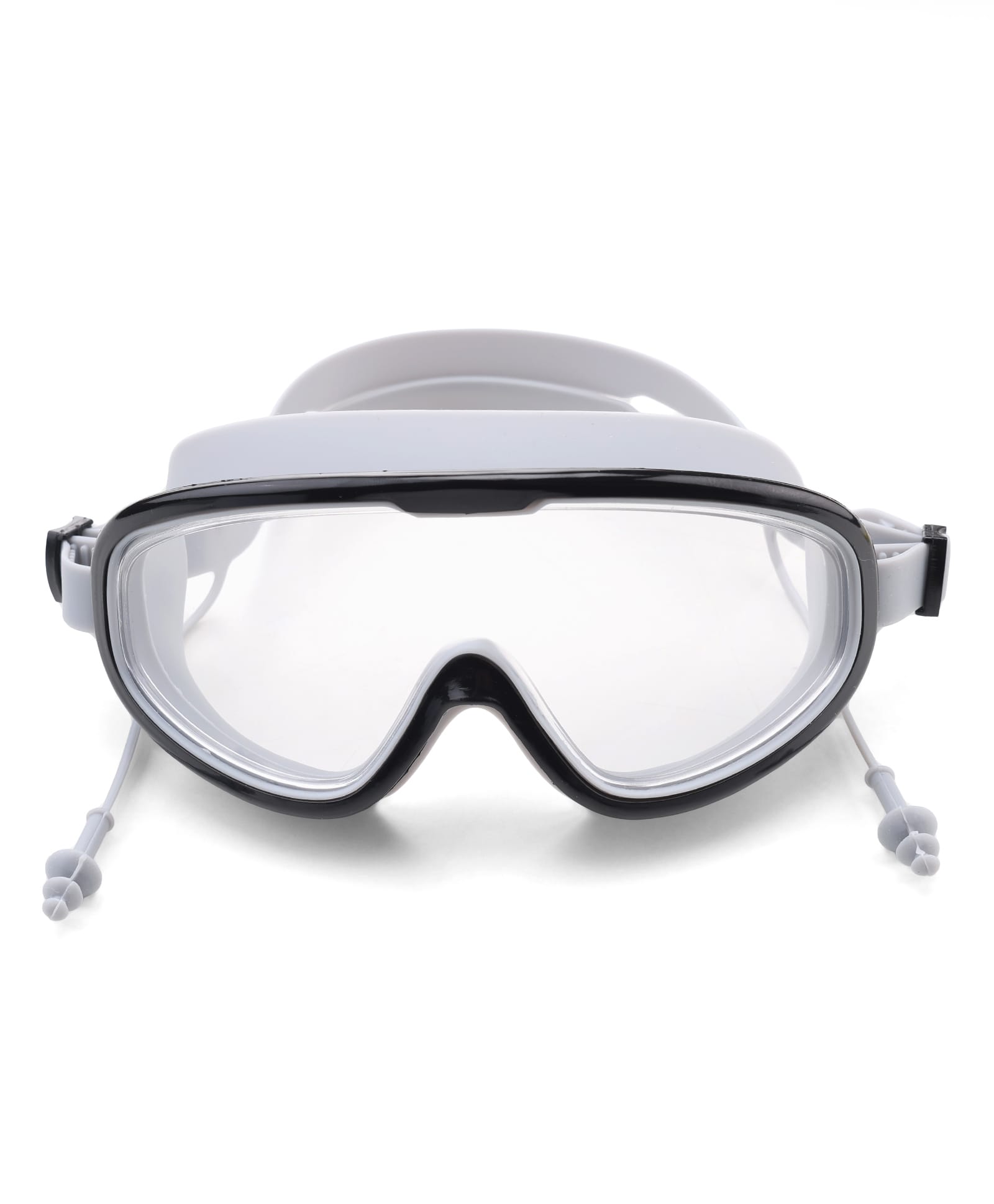 KIDLINGSS Big Frame Swimming Goggles With Attached Earplugs - Grey-image-2