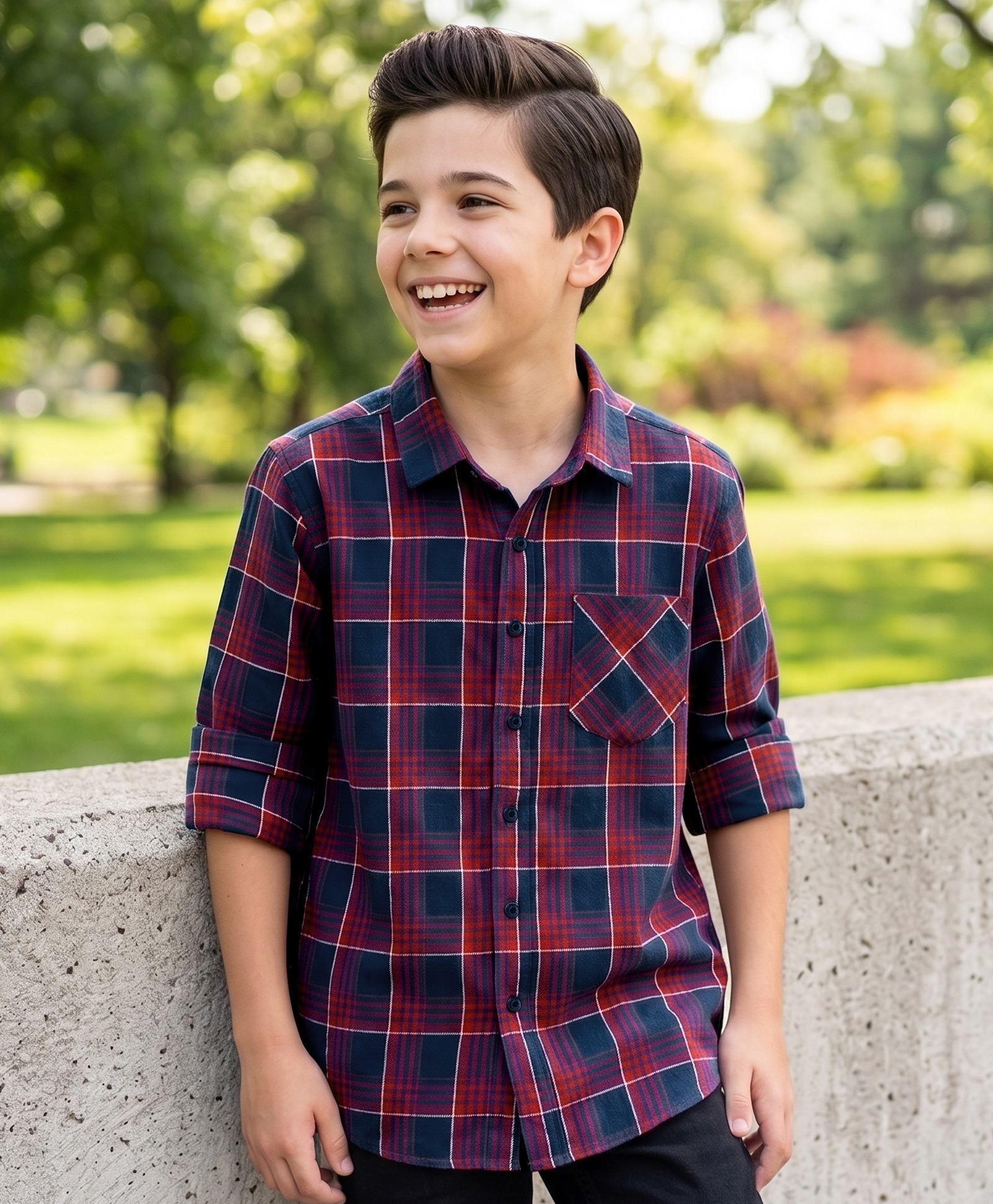 Pine Kids 100% Cotton Woven Full Sleeves Checked Shirt - Multicolor-picture-38