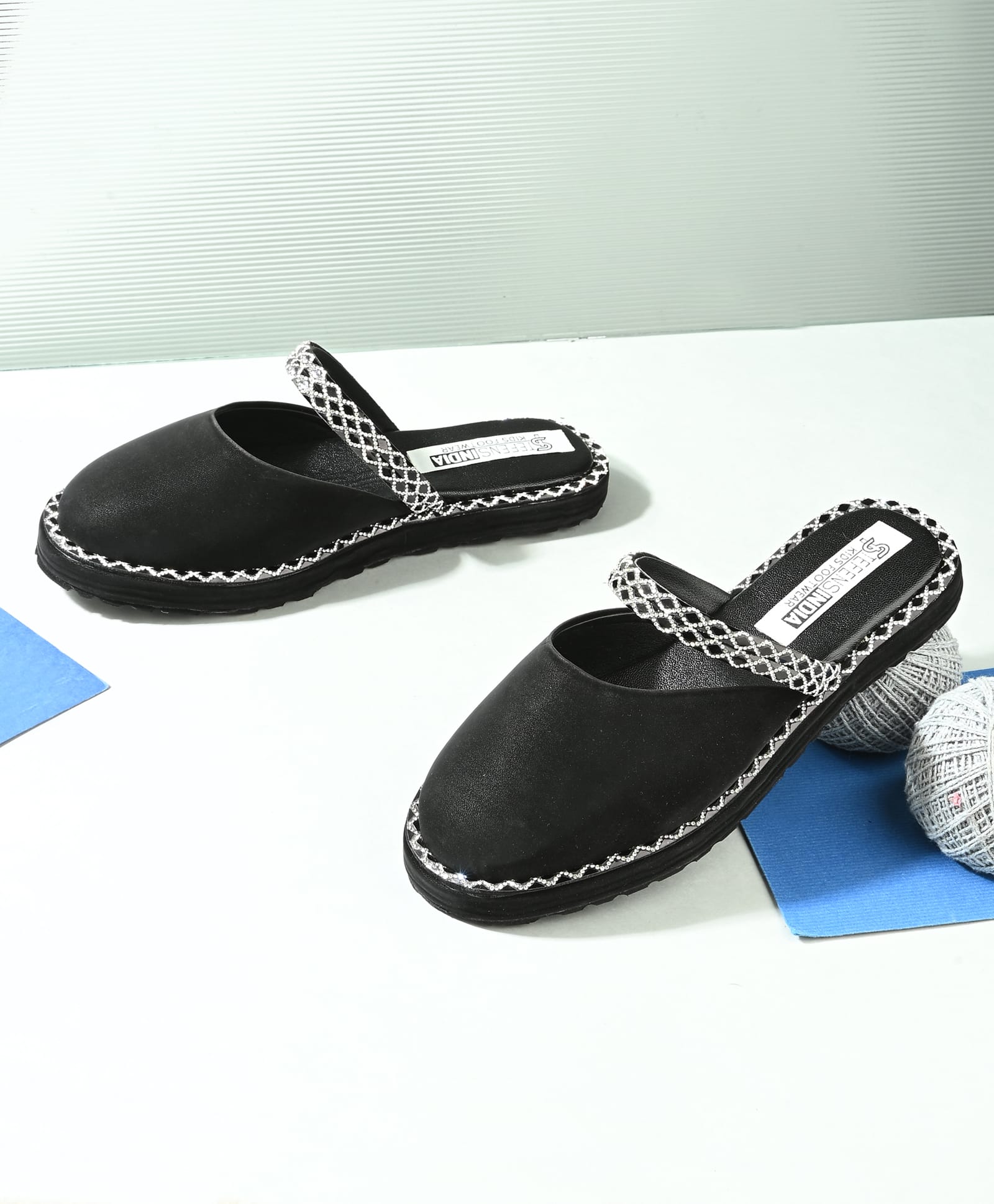 Stefens Stone Embellished Mules - Black-picture-18