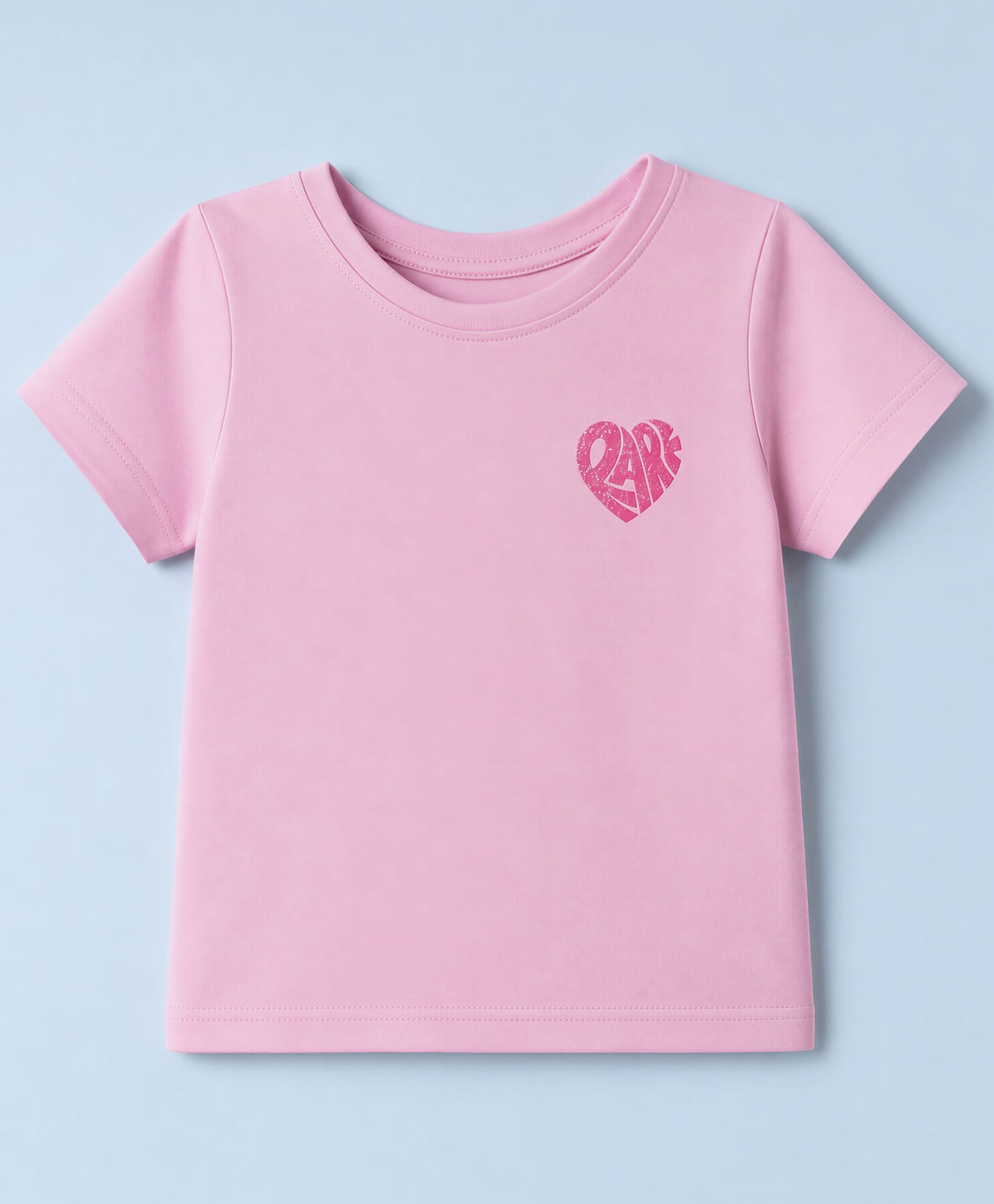Pine Kids Cotton Knit Half Sleeves T-Shirt with Heart Print - Pink-picture-27