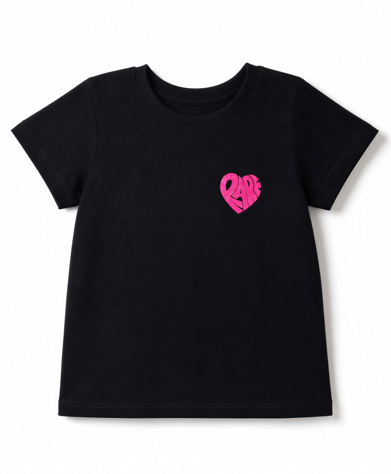Pine Kids Cotton T-Shirt with Short Sleeves and Rare Heart Print in Black for 6-7 Years-picture-15