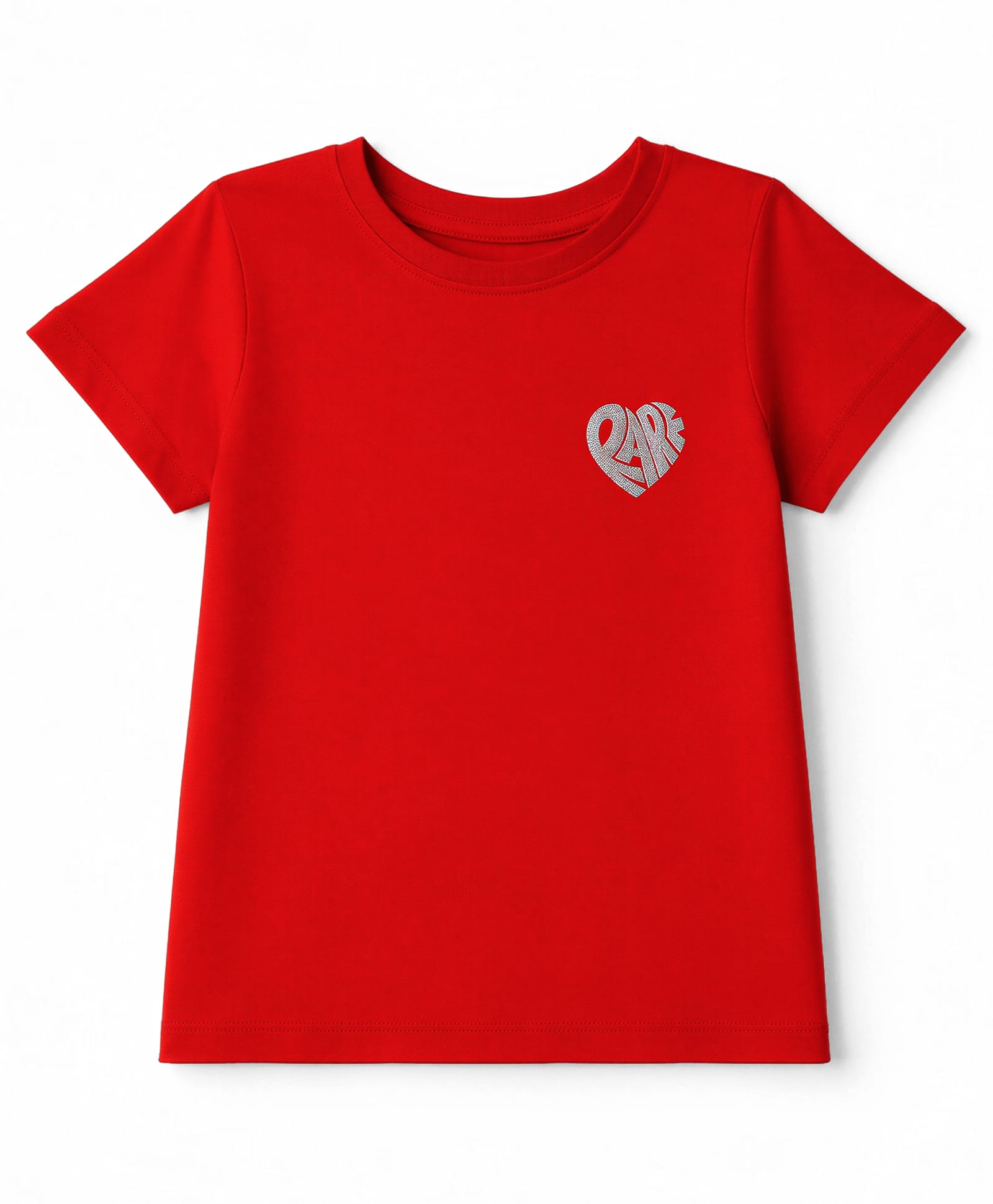 Pine Kids Cotton Knit T-Shirts with Short Sleeves and Heart Print in Red for 6-7 Years-picture-19