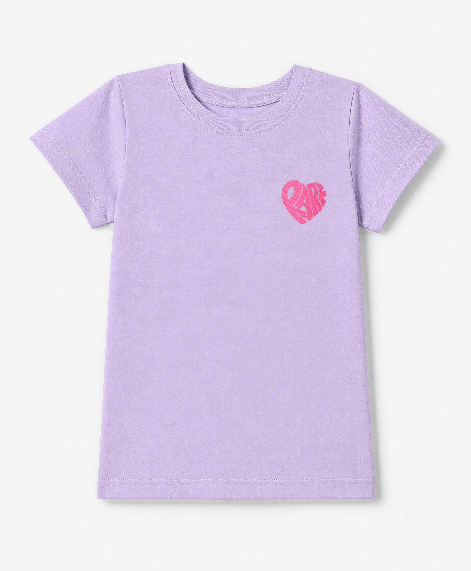 Pine Kids Cotton Knit Half Sleeves T-Shirt with Heart Print - Lilac-picture-48