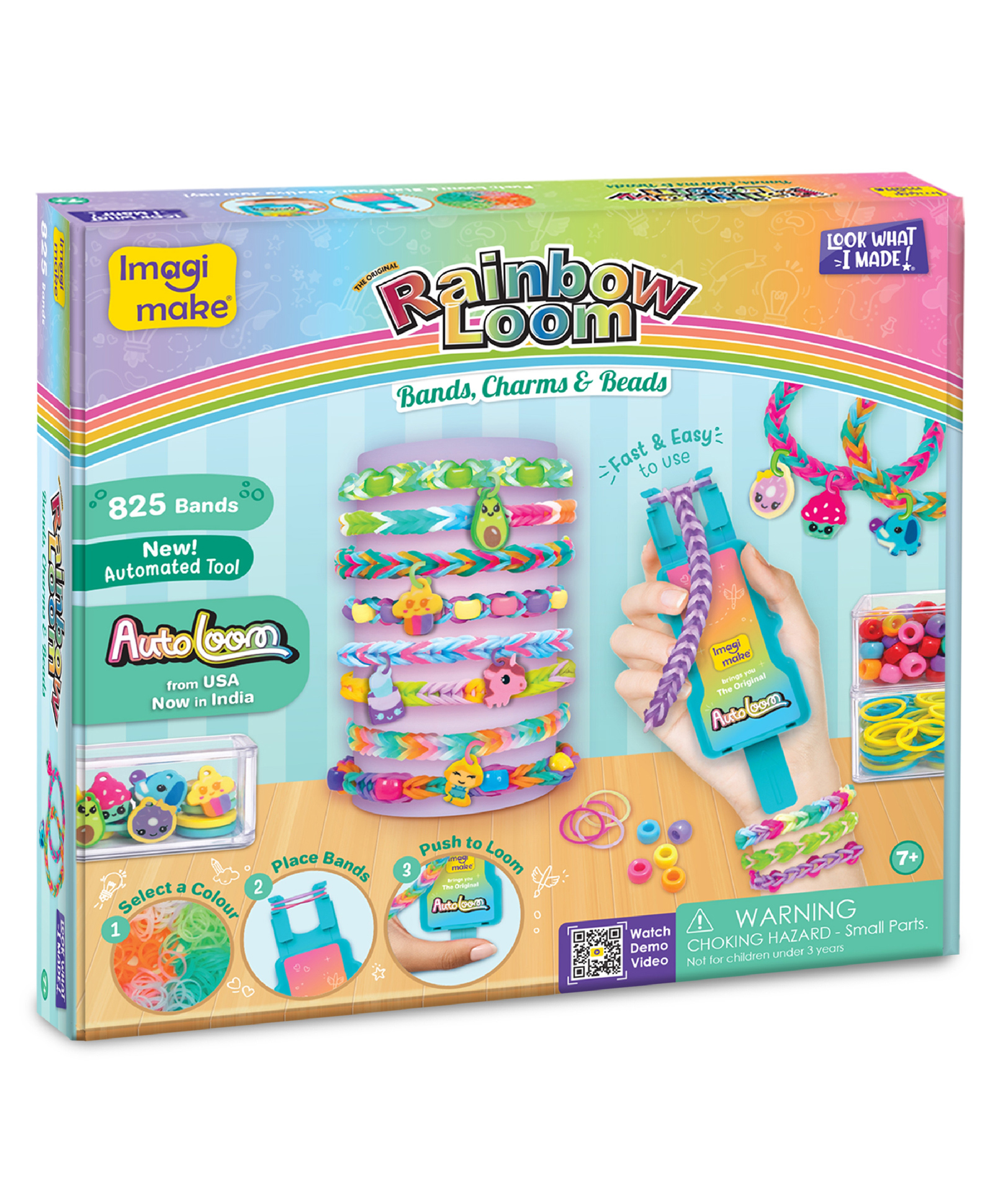 Imagimake Rainbow Loom Bands, Charms & Beads Kit - Multicolor-picture-35