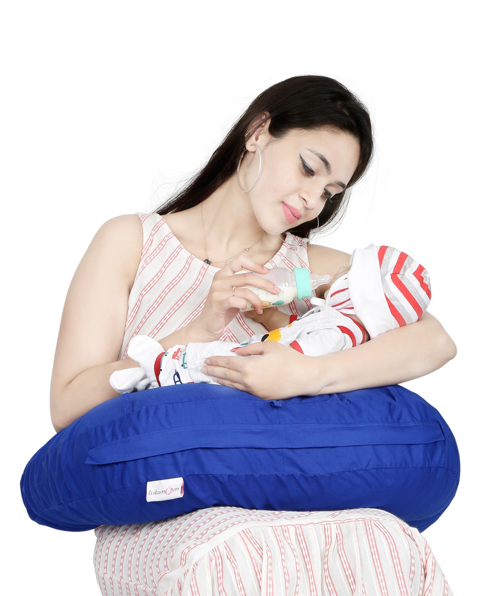 Lulamom Portable Curved Soft Feeding Pillow - Royal Blue-picture-48