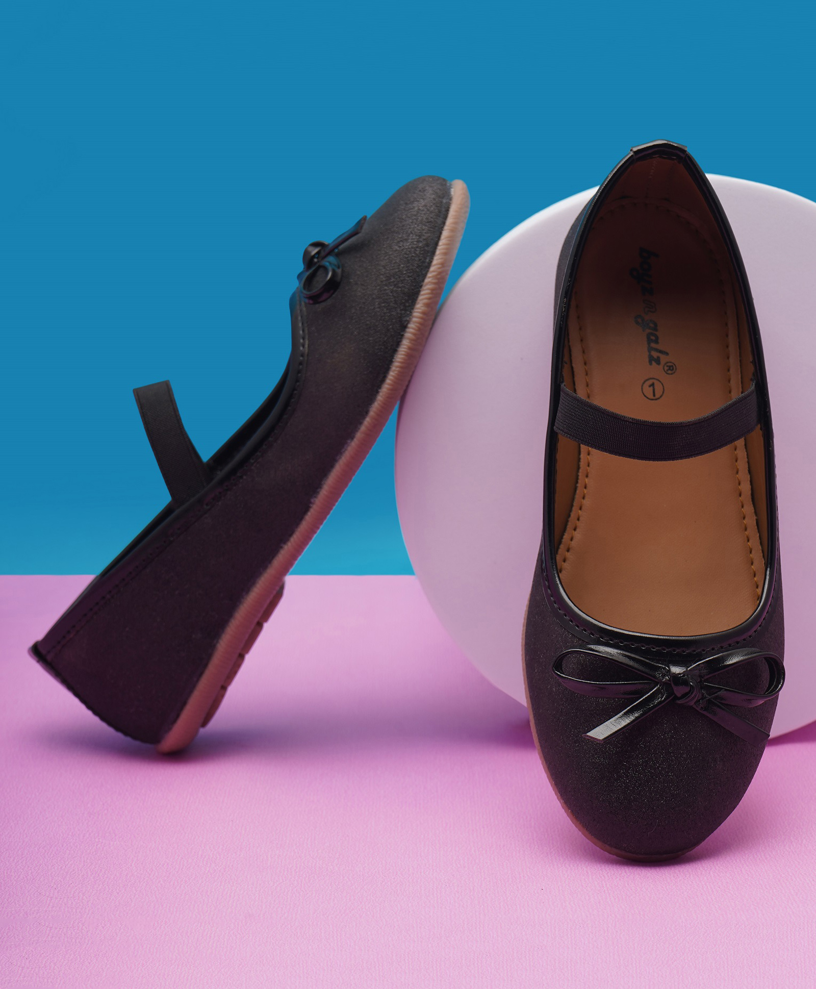 boyz n galz Slip On Ballerina With Bow Applique - Black-image-8