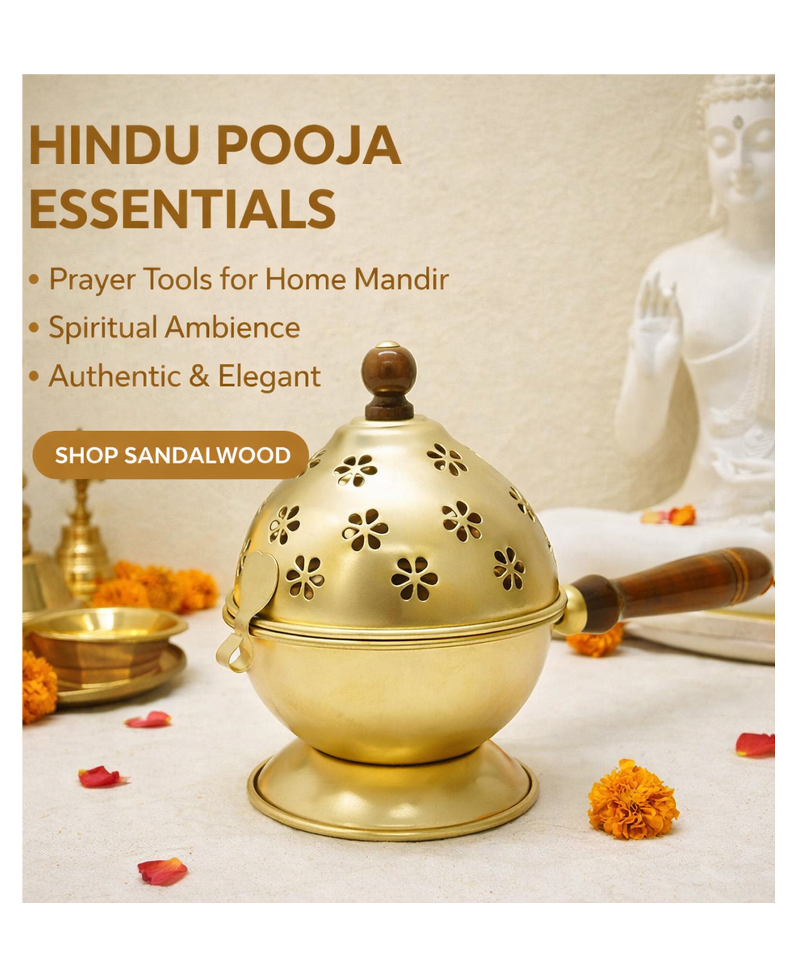 YUNHI Metal Dhoop Dani with Wooden Handle & Lid | Powder Coated Rust Free Loban Burner | Incense Holder for Home Temple, Pooja, Meditation & Spiritual Rituals-image-48
