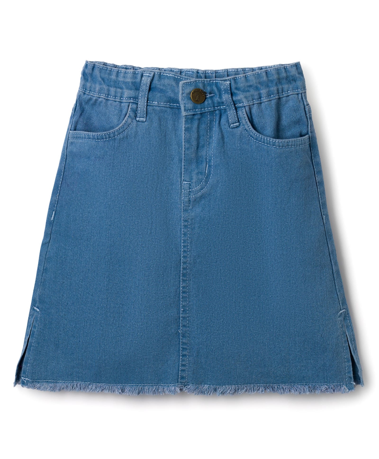 Pine Kids Denim Woven Above Keen Length Skirt -Light Blue-image-27