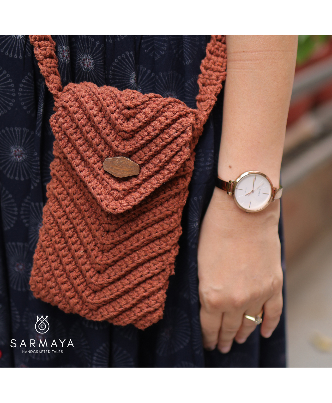 Sarmaya Brown Walking Mobile Sling-picture-16