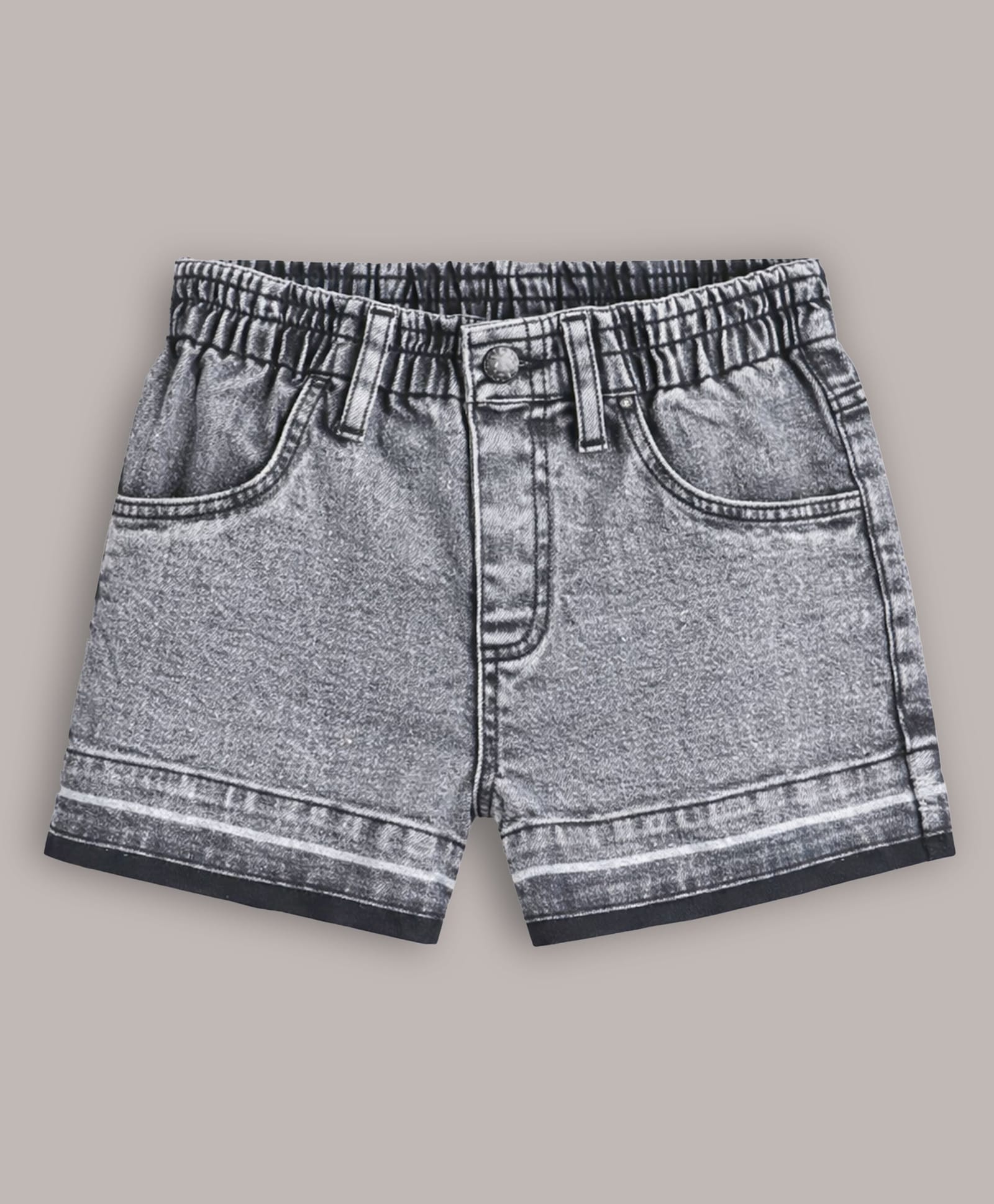 Cherry Crumble By Nitt Hyman Cotton Knit Washed Shorts - Grey-picture-27