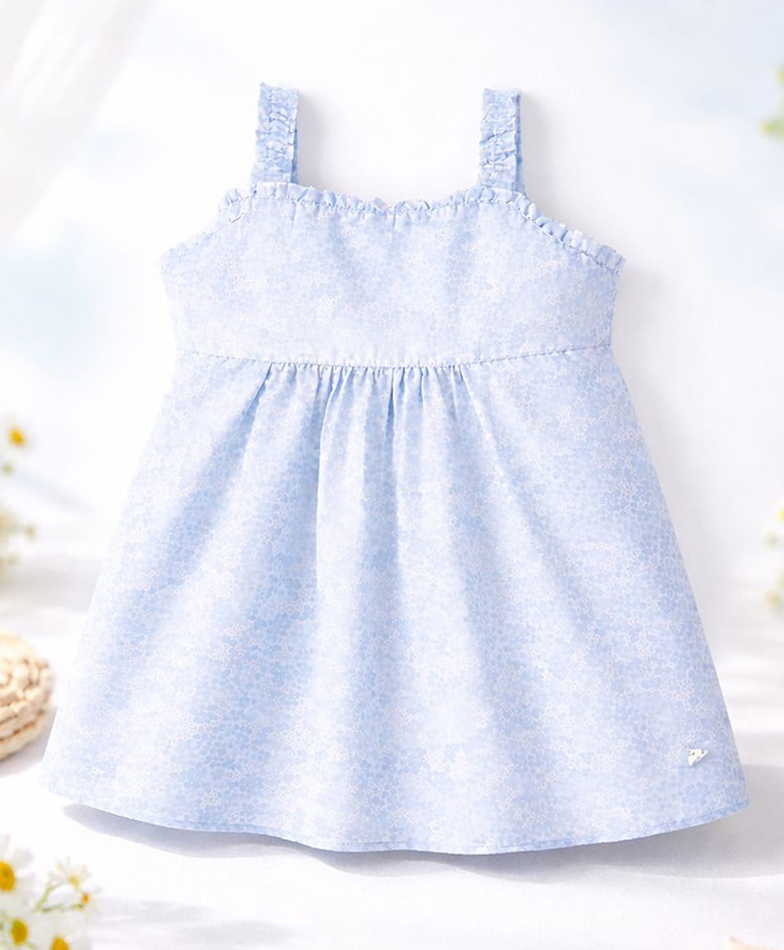 Cherry Crumble By Nitt Hyman Cotton Woven Sleeveless Floral Printed Top - Light Blue-image-48