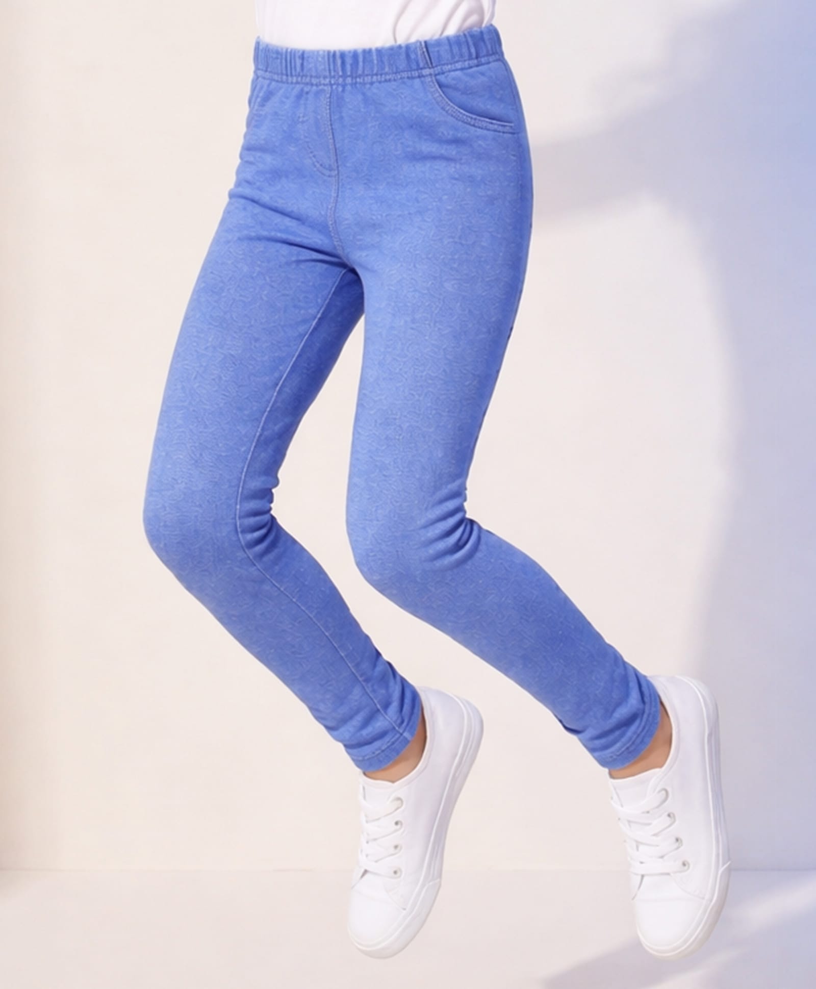 Cherry Crumble By Nitt Hyman Knit Solid Leggings - Blue-picture-22