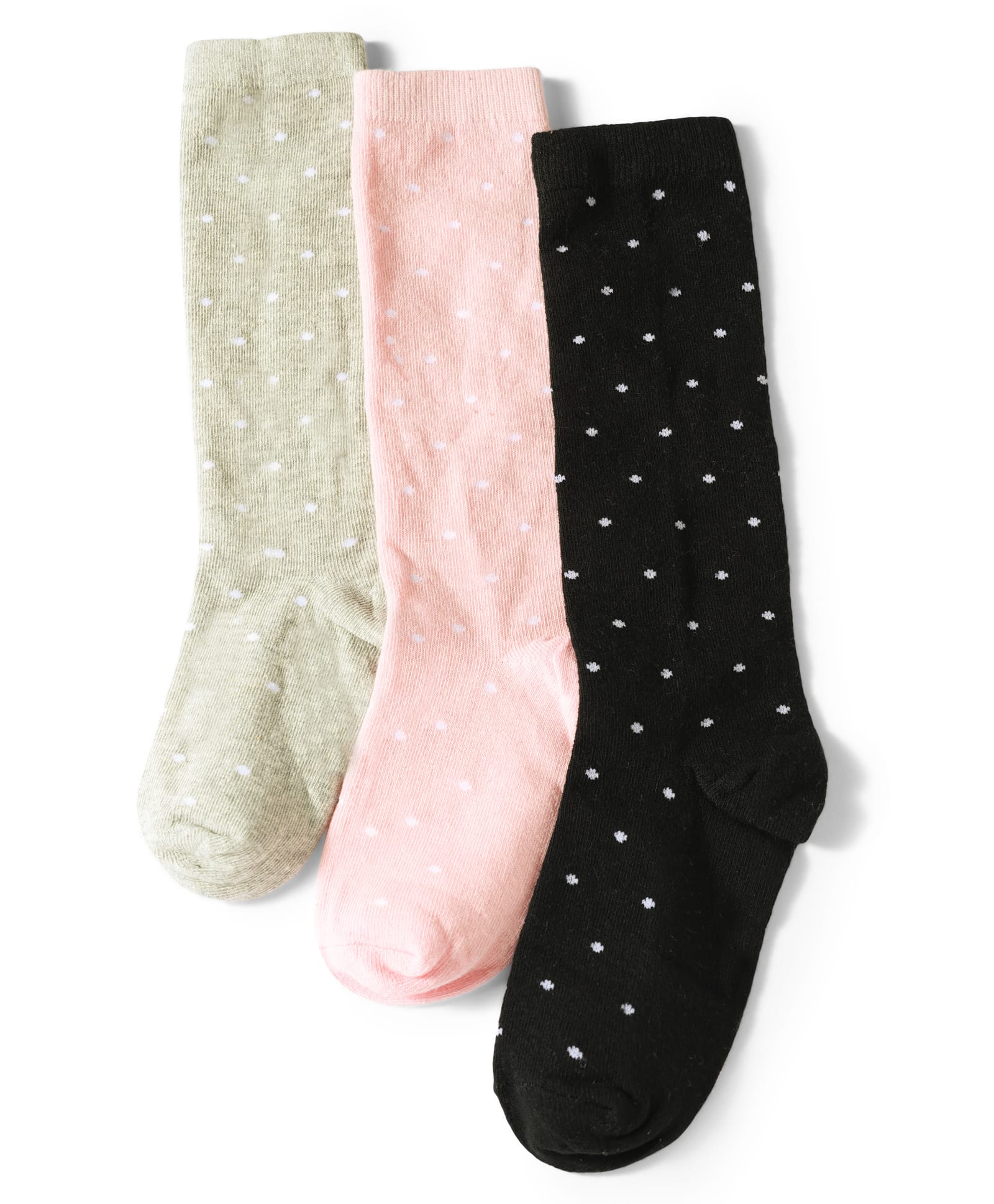 Pine Kids Cotton Knit Polka Dot Design Socks Pack of 3 - Pink Grey & Black-picture-25