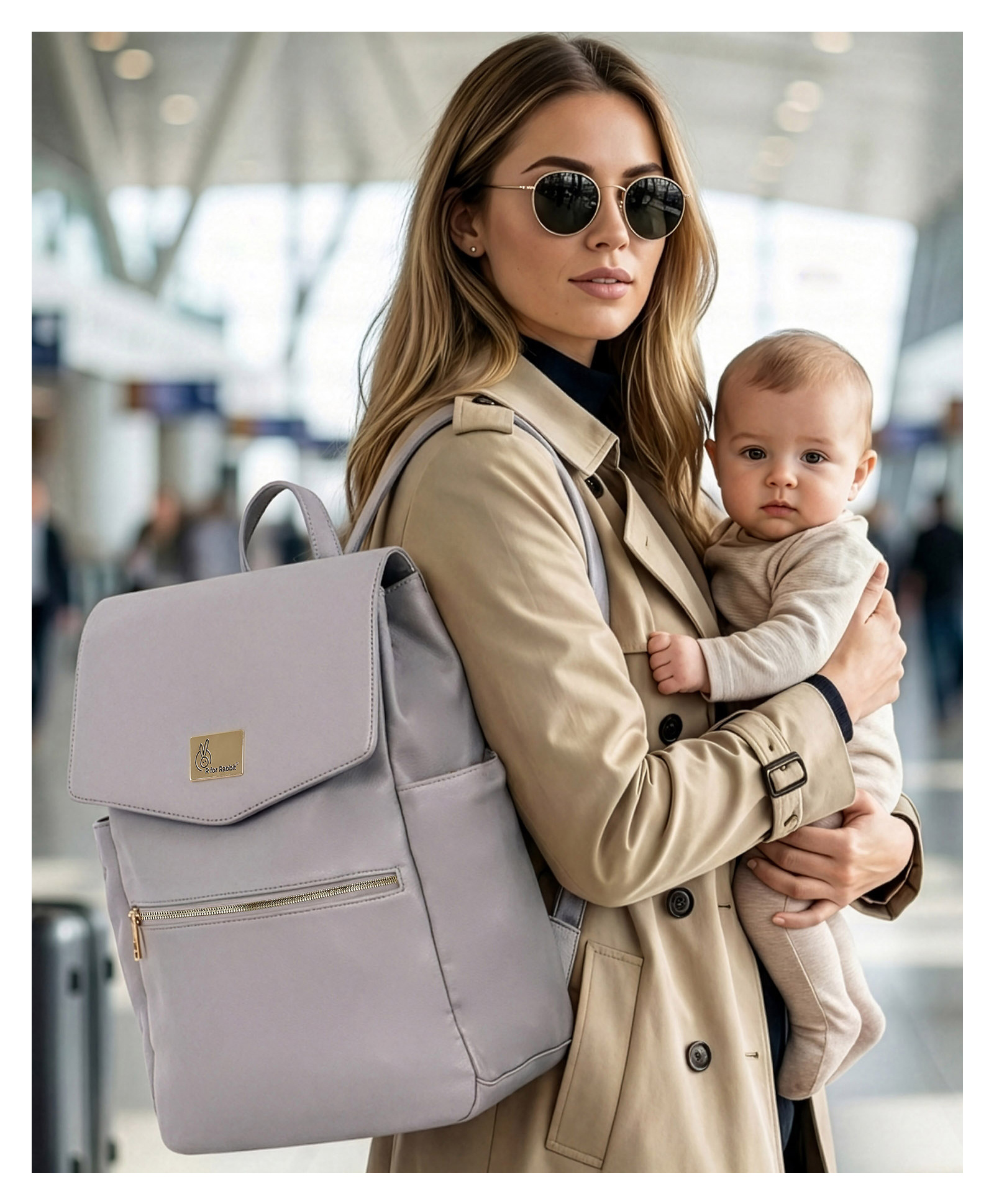 R For Rabbit Caramello Bold Arise Diaper Bag With Premium Vegan Leather 22 L Multi Compartment Laptop Friendly - Grey-image-41