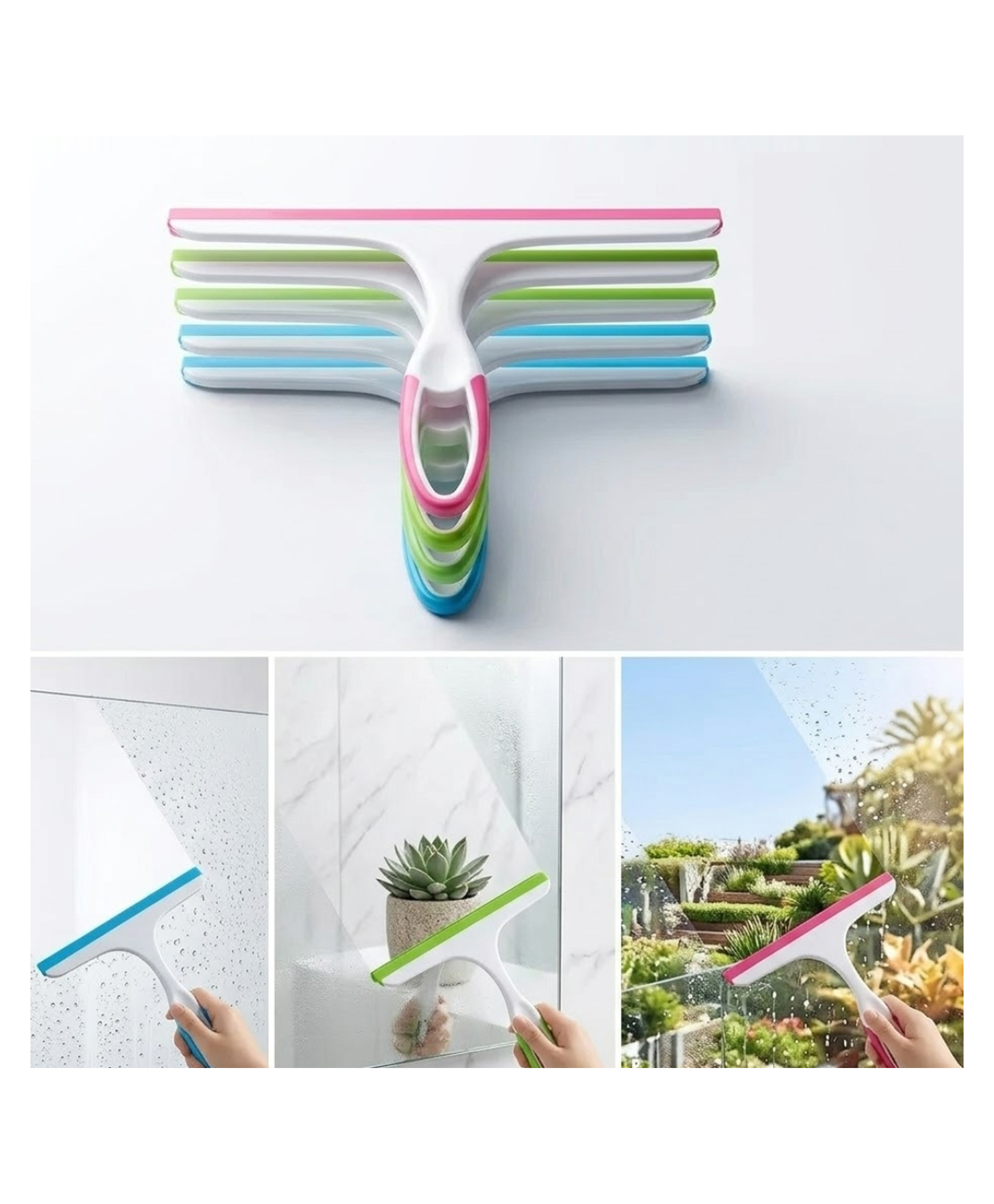 ULIFESTYLE Non-Slip Hand-Held Wiper for Cleaning Window Glass Tiles Kitchen Table Platform Car Auto Windshield- Multicolor, Pack of 2 - Color May Vary-picture-14