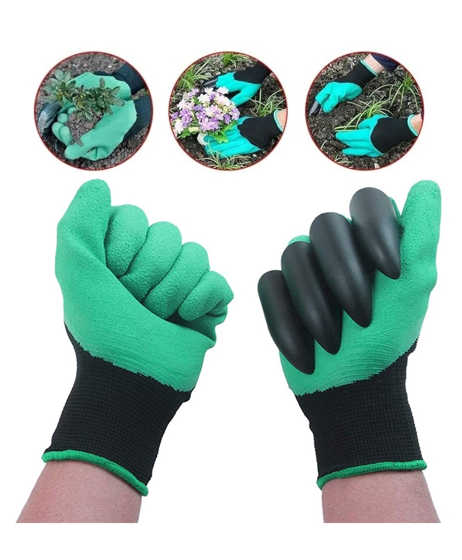ULIFESTYLE Garden Claw Gloves for Digging & Planting Durable & Heavy-Duty Washable Gardening Gloves with ABS Plastic Fingertips - 1 pair (Color May Vary)-image-4