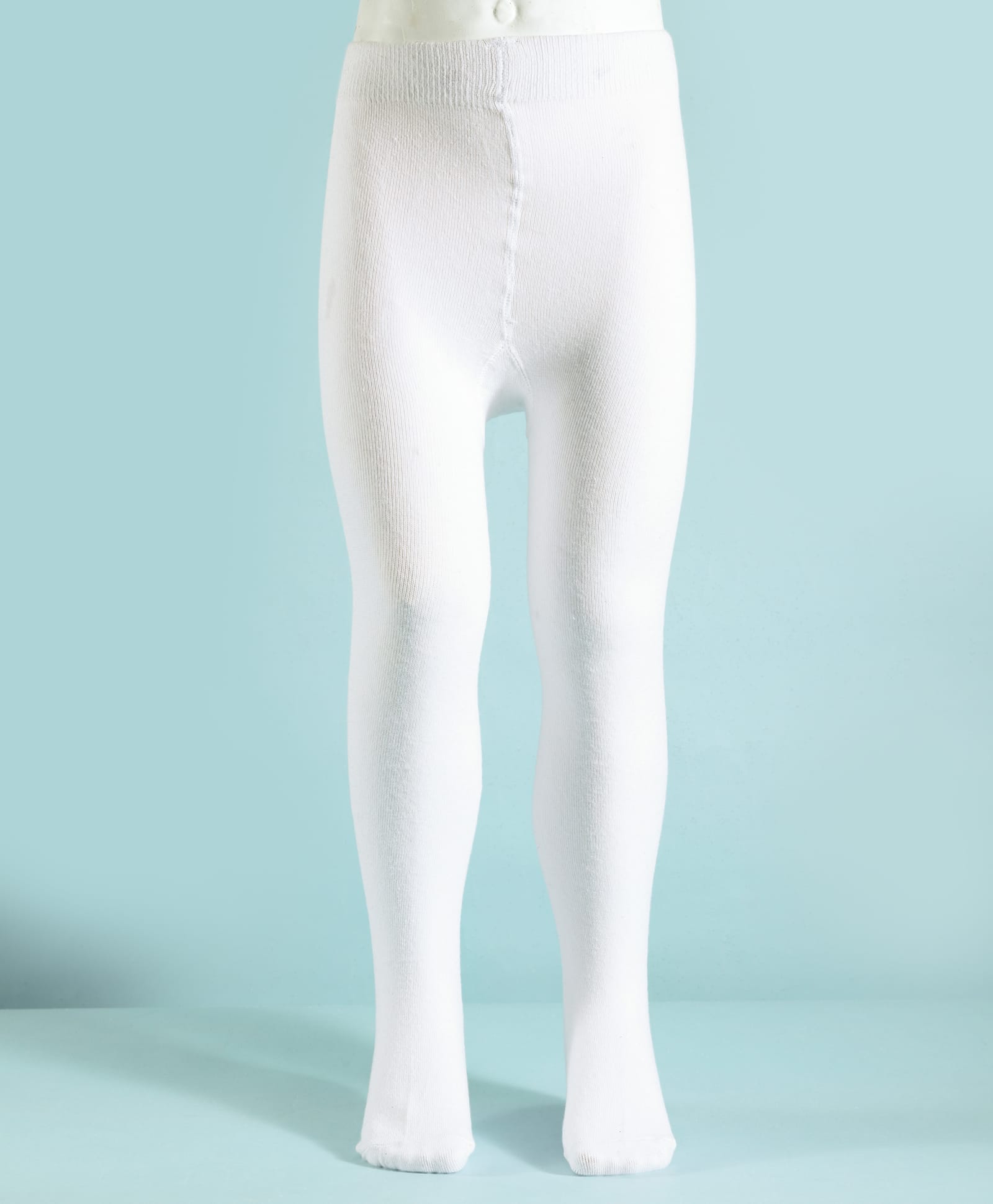 Pine Kids Cotton Knit Solid Color Footed Tights - White-picture-40