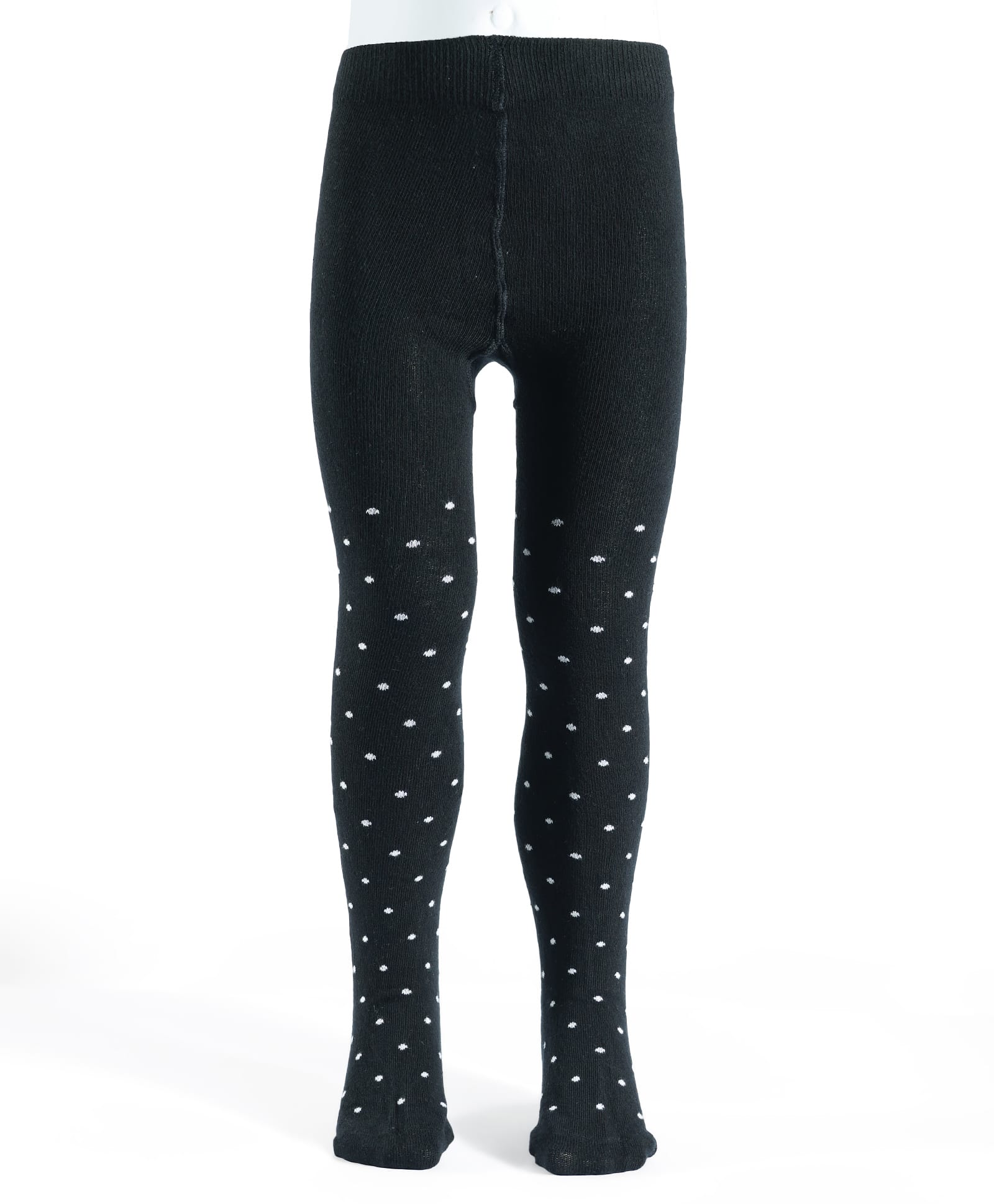 Pine Kids Cotton Knit Polka Dot Design Footed Tights - Black-picture-47