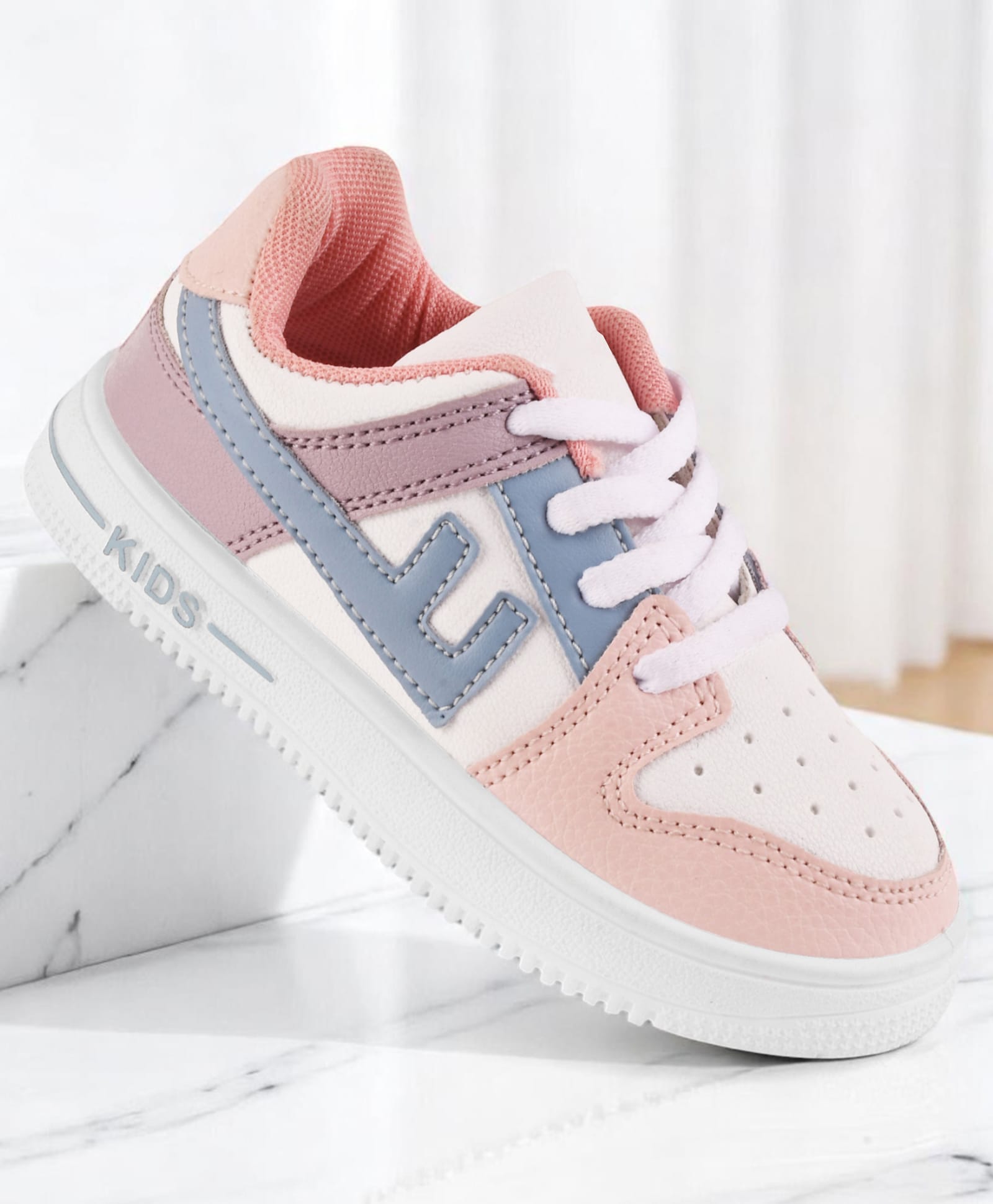 Lil Lollipop Lace Up Casual Shoes With Color Block - Pink-picture-10