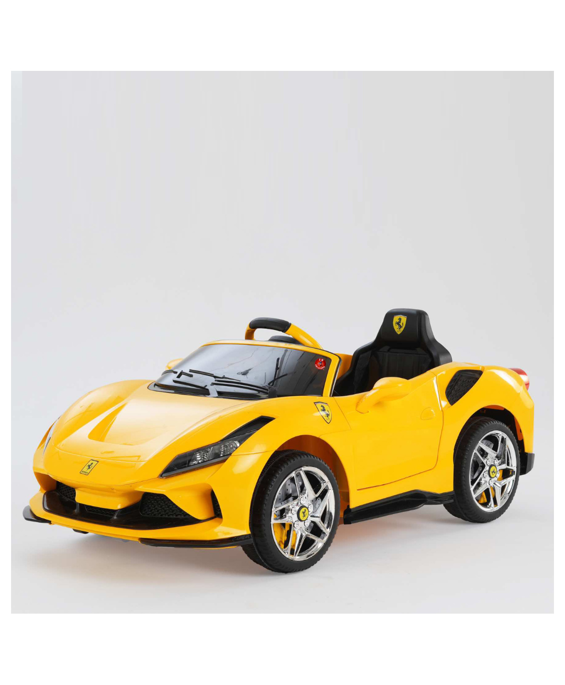 jn creations JNCreations 12V Battery Operated Ride On Ferrari F8 Car for Kids with Remote Control (Yellow)-picture-18