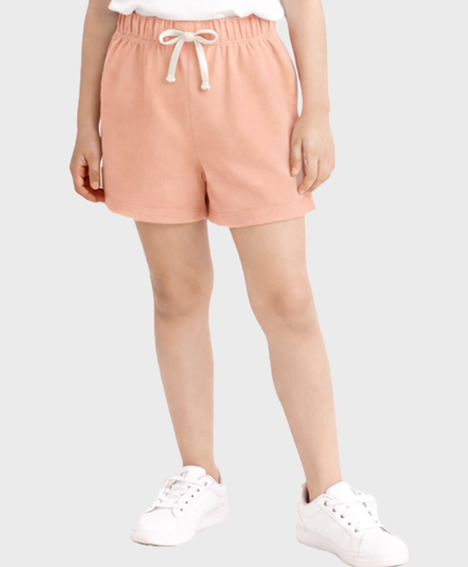 Charm n Cherish Cotton Knit Solid Shorts - Peach-picture-33