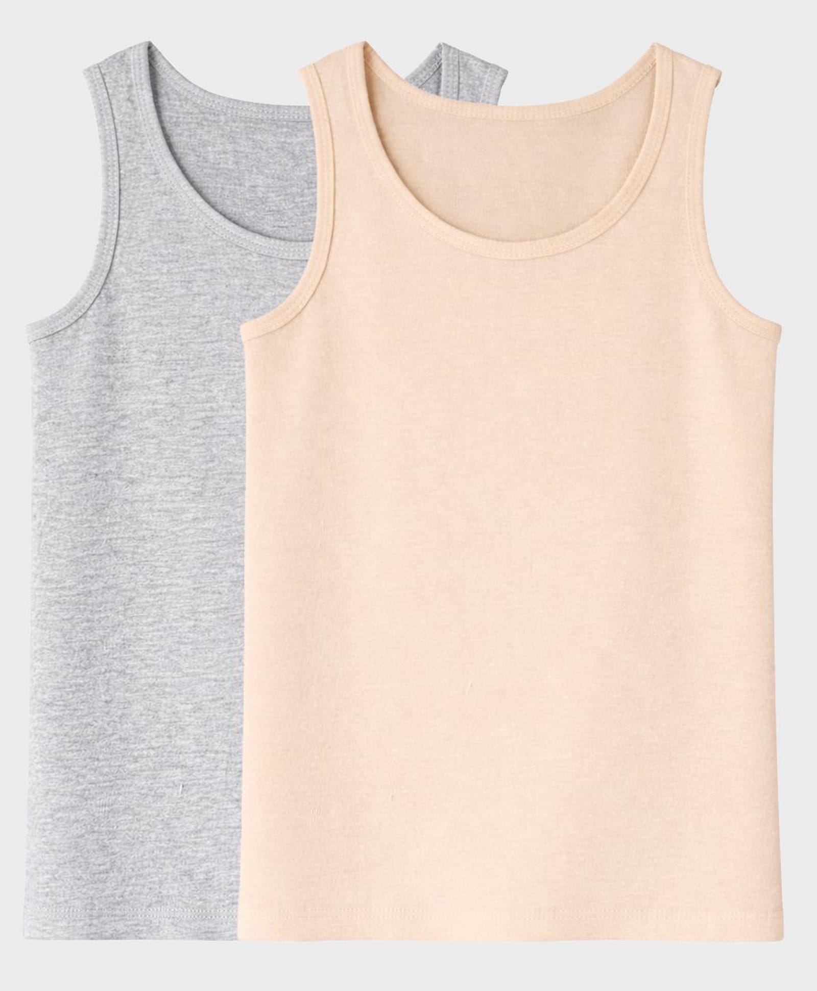 Charm n Cherish Cotton Knit Pack Of 2 Sleeveless Solid Tank Tops - Multi Colour-picture-26