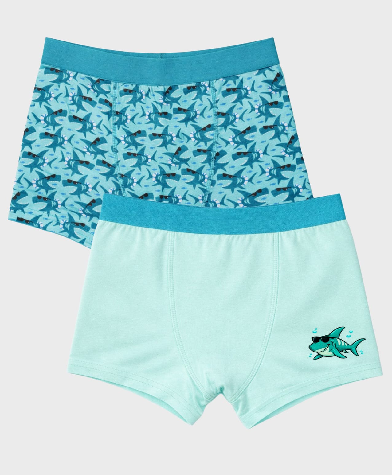 Charm n Cherish Cotton Knit Pack Of 2 Shark Printed Trunks - Multi Colour-picture-22