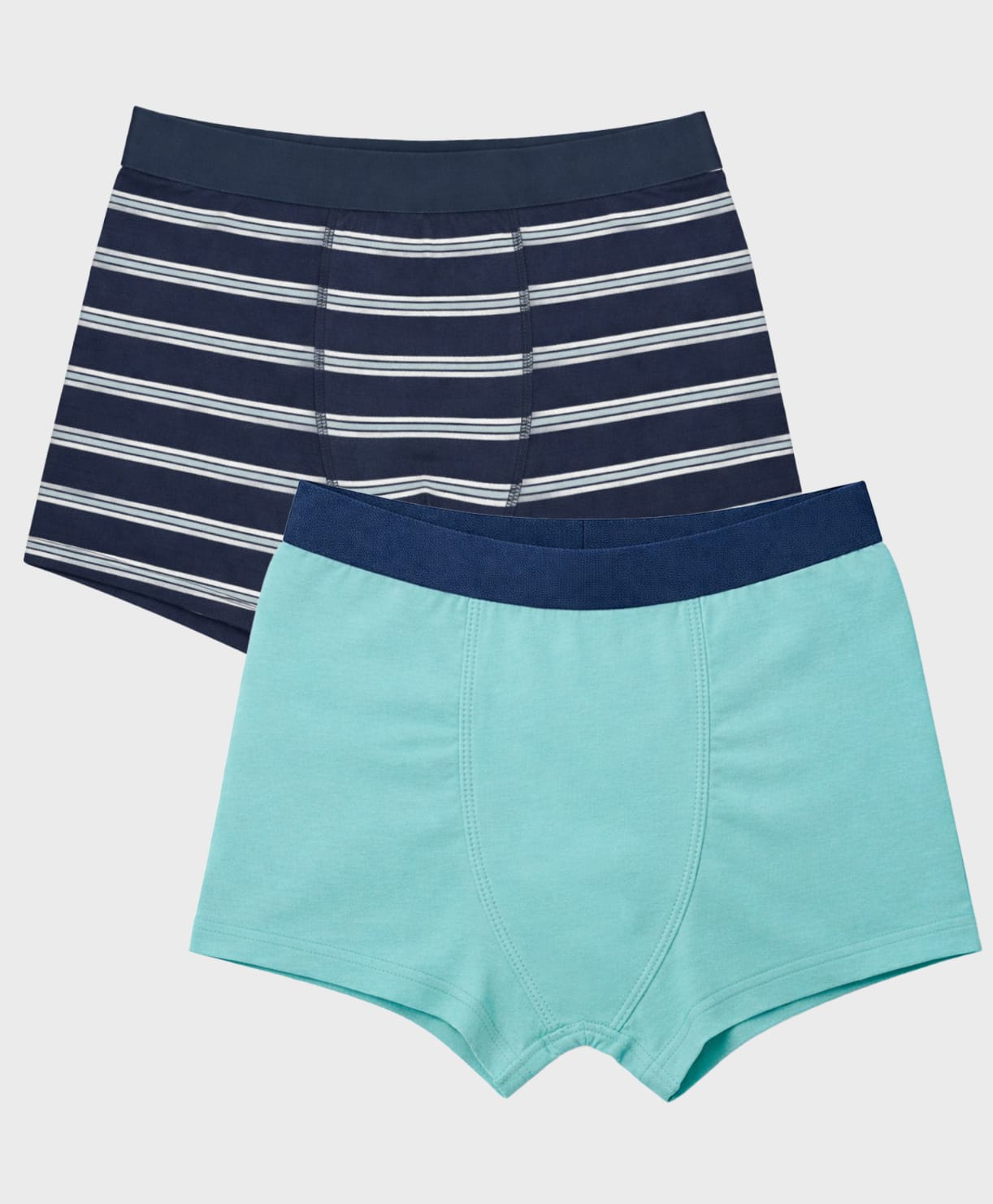 Charm n Cherish Cotton knit Pack Of 2 Solid & Striped Trunks - Multi Colour-image-33