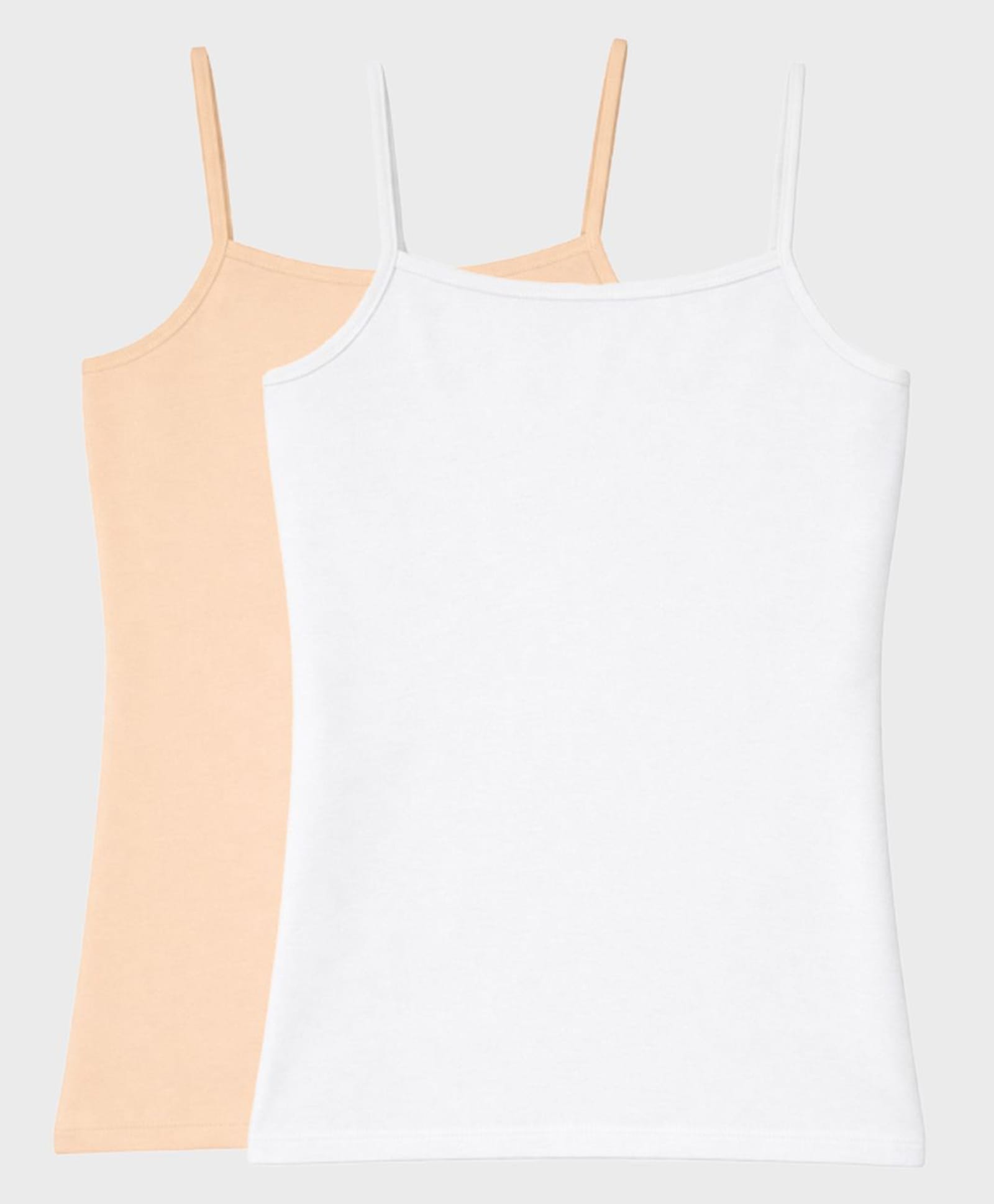 Charm n Cherish Cotton Knit Pack Of 2 Sleeveless Solid Camisoles - White & Beige-picture-38