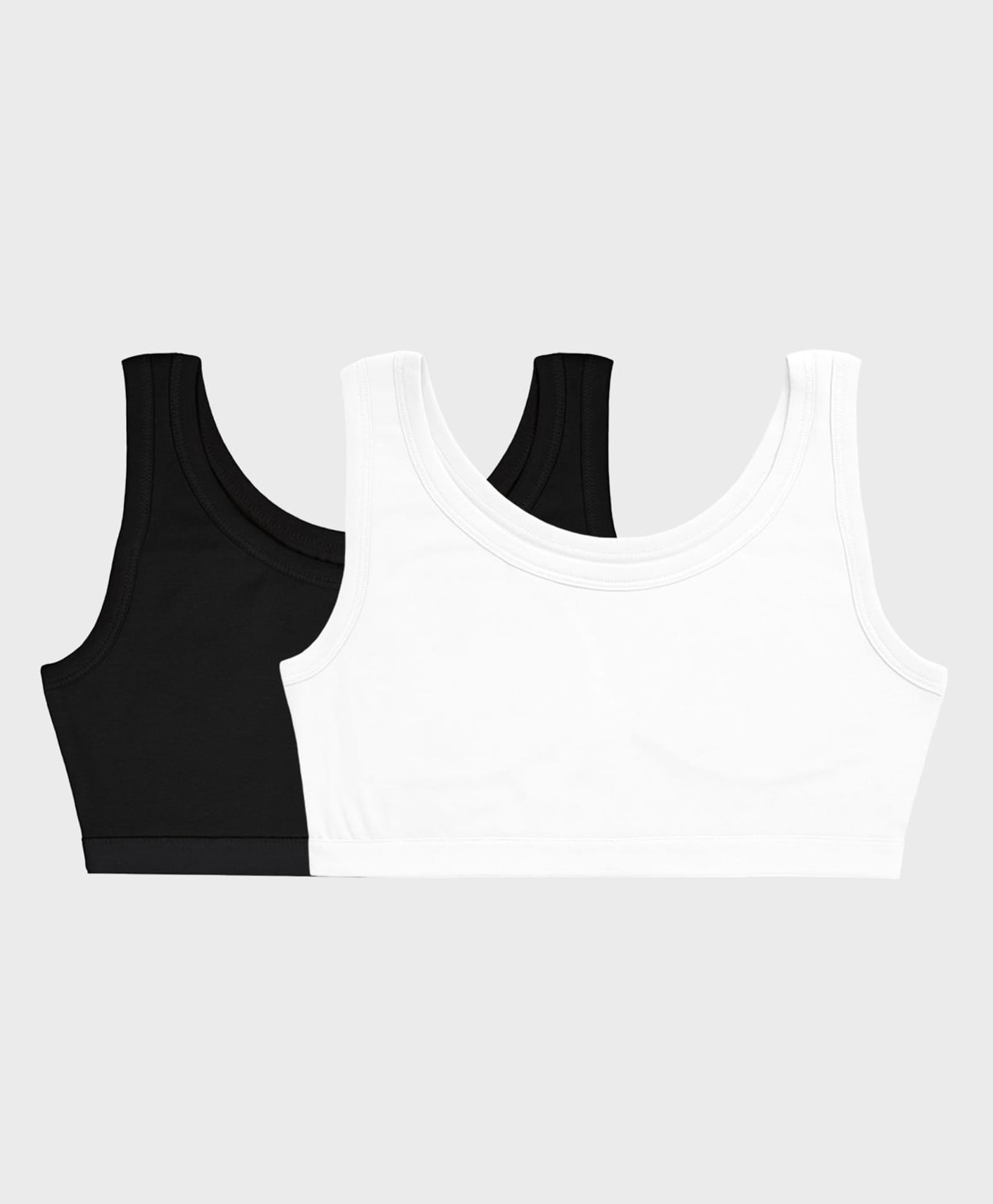 Charm n Cherish Cotton Knit Pack Of 2 Sleeveless Solid Bras - Black & White-picture-37