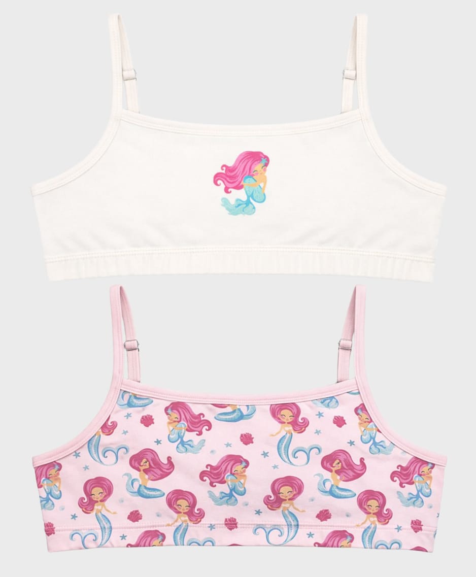 Charm n Cherish Cotton Knit Pack Of 2 Sleeveless Mermaid Printed Bras - Multi Colour-picture-33