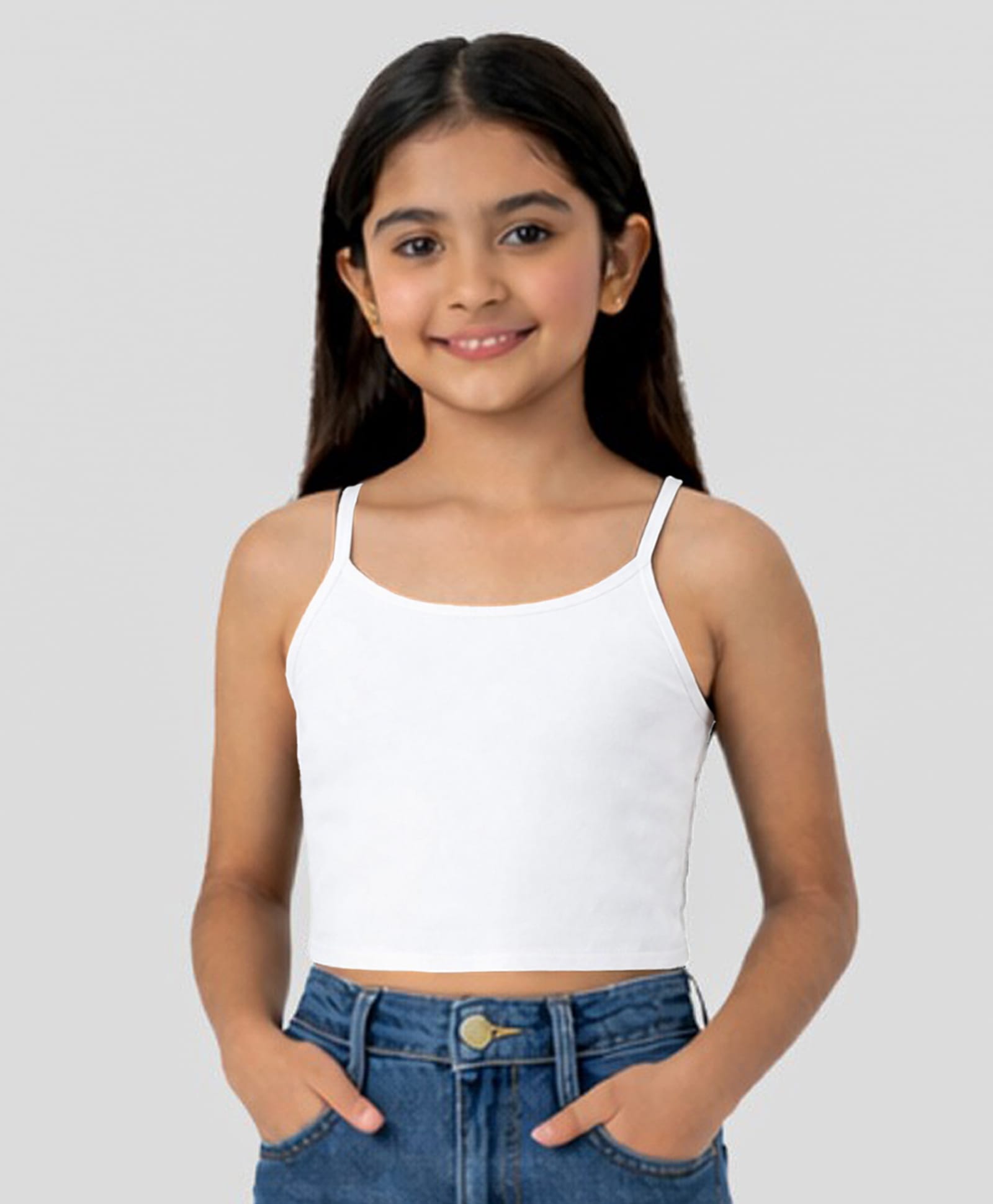 Charm n Cherish Cotton Knit Sleeveless Solid Crop Camisole - White-picture-18