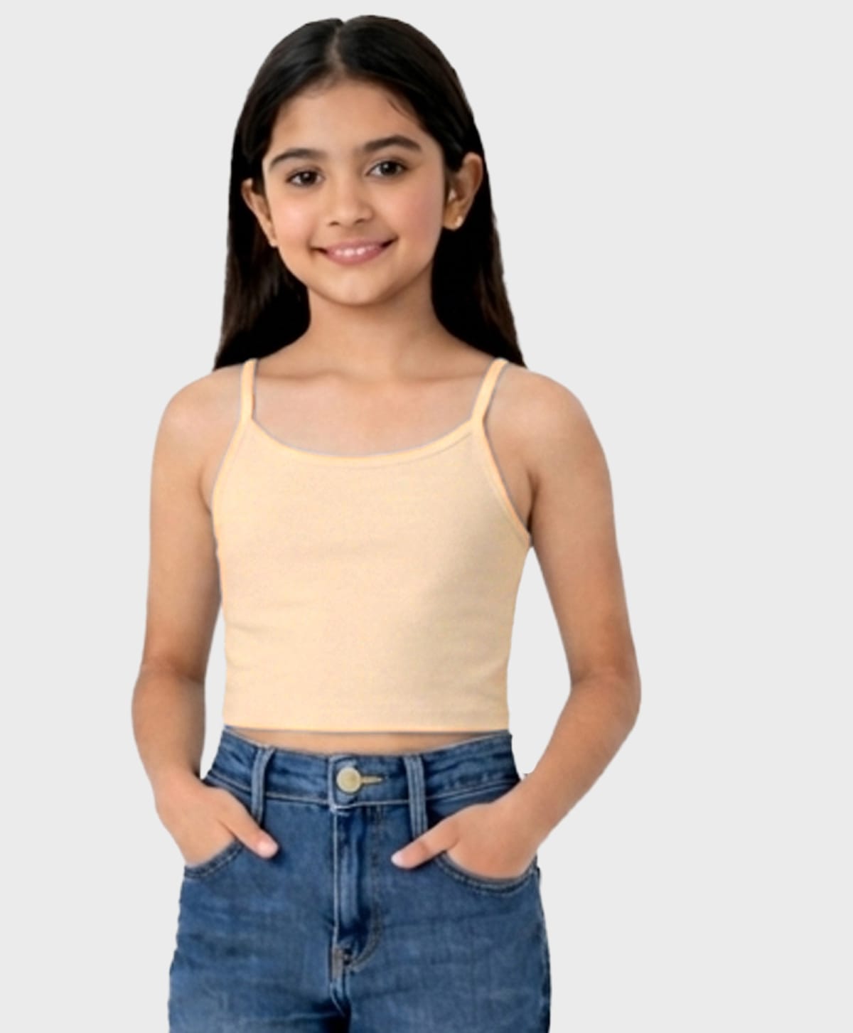 Charm n Cherish Cotton Knit Sleeveless Solid Crop Camisole - Beige-picture-13