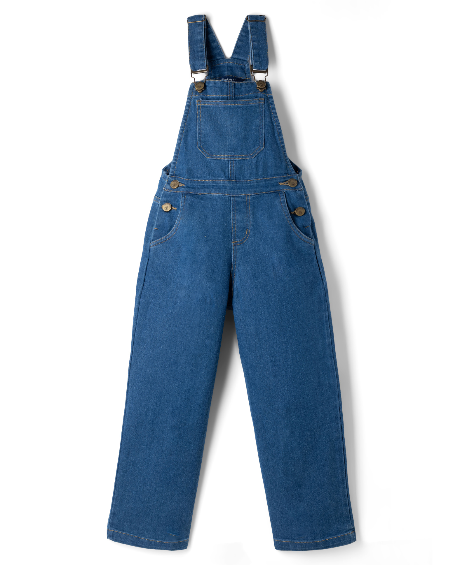 Pine Kids Cotton Woven Sleeveless Dungaree - Navy Blue-picture-12