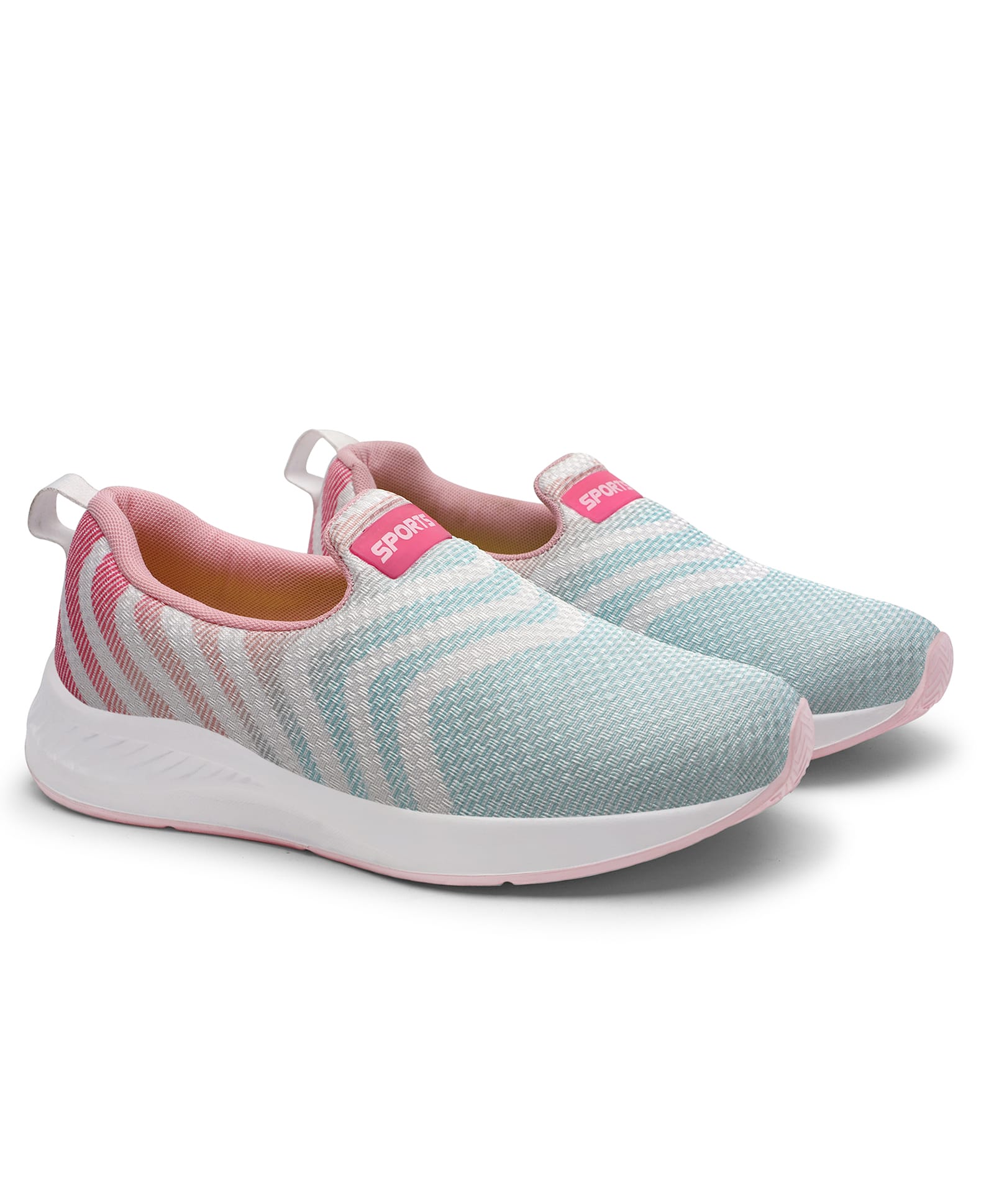 TOMSY CHOICE Mesh Detailed Abstract Designed Slip On Shoes - Pink-picture-15